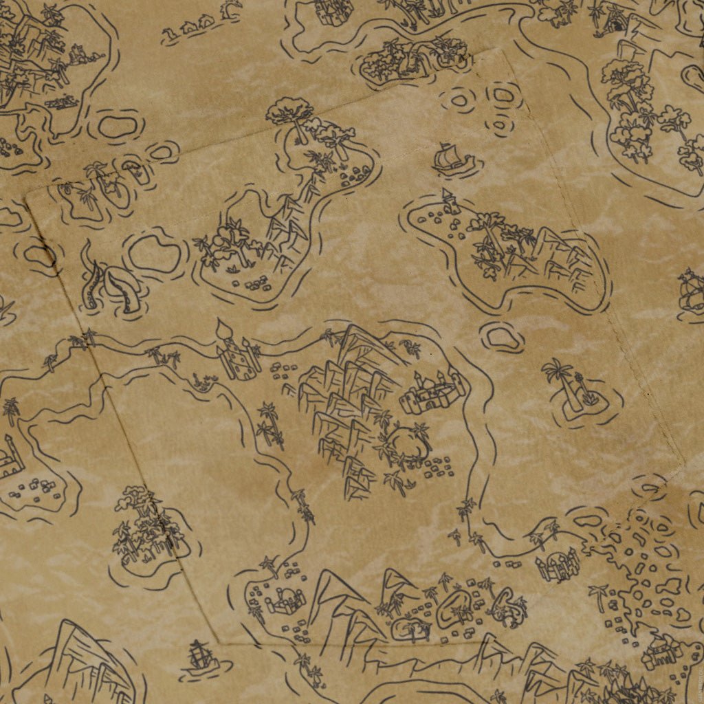 Fantasy Paper World Map Dnd Long Sleeve Button Up Shirt Geek Nerd adult sizing Designs by Nathan dnd & rpg print