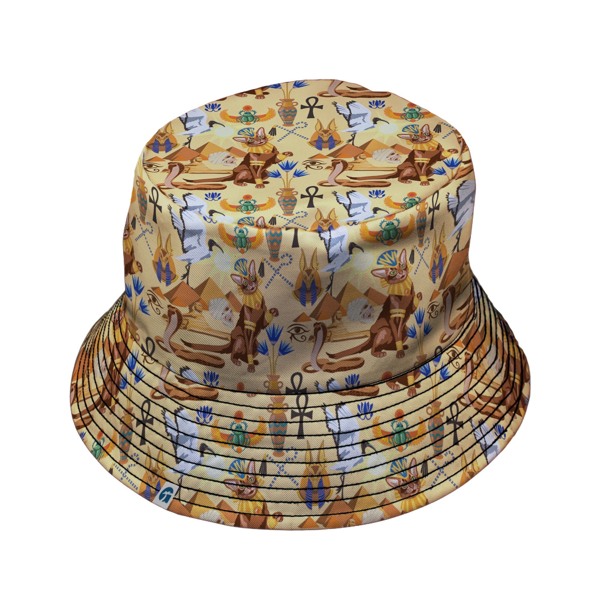 Feline of the Nile Bucket Hat Geek Nerd 0925 Animal Patterns Design by Julie Kitzes