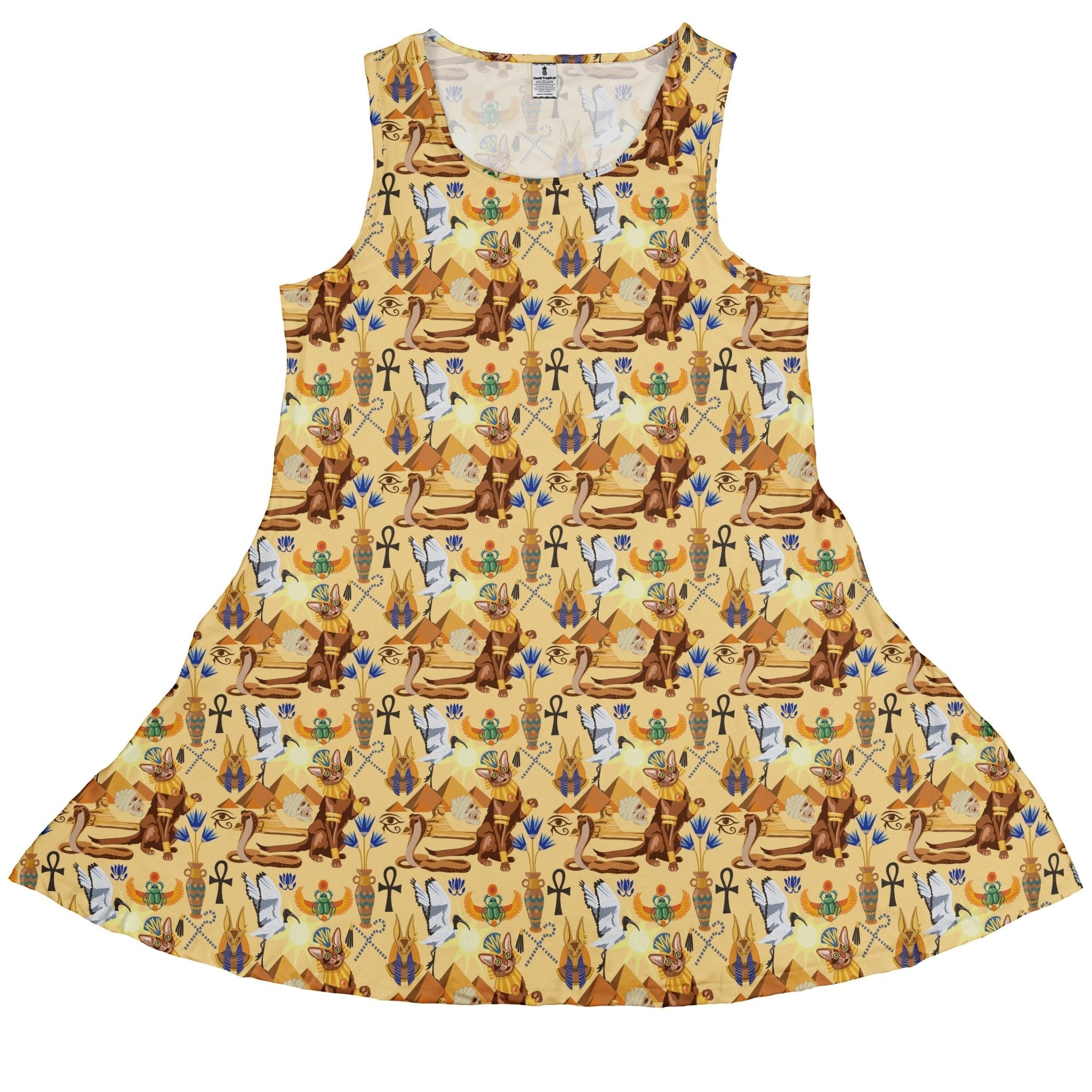 Feline of the Nile Dress Geek Nerd 0925 Animal Patterns Design by Julie Kitzes