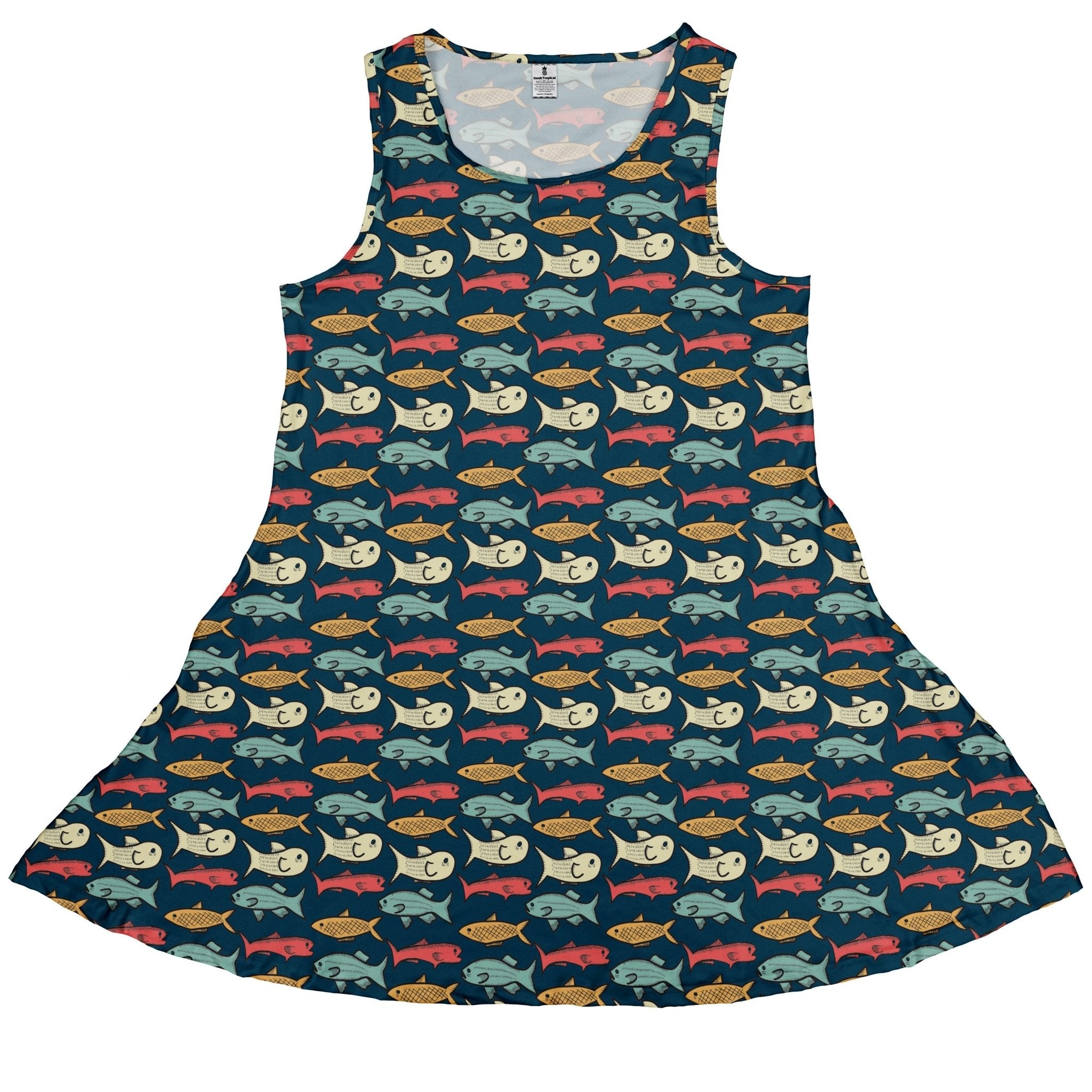Fish Flow Dress Geek Nerd 0925 Animal Patterns Design by Heather Davenport