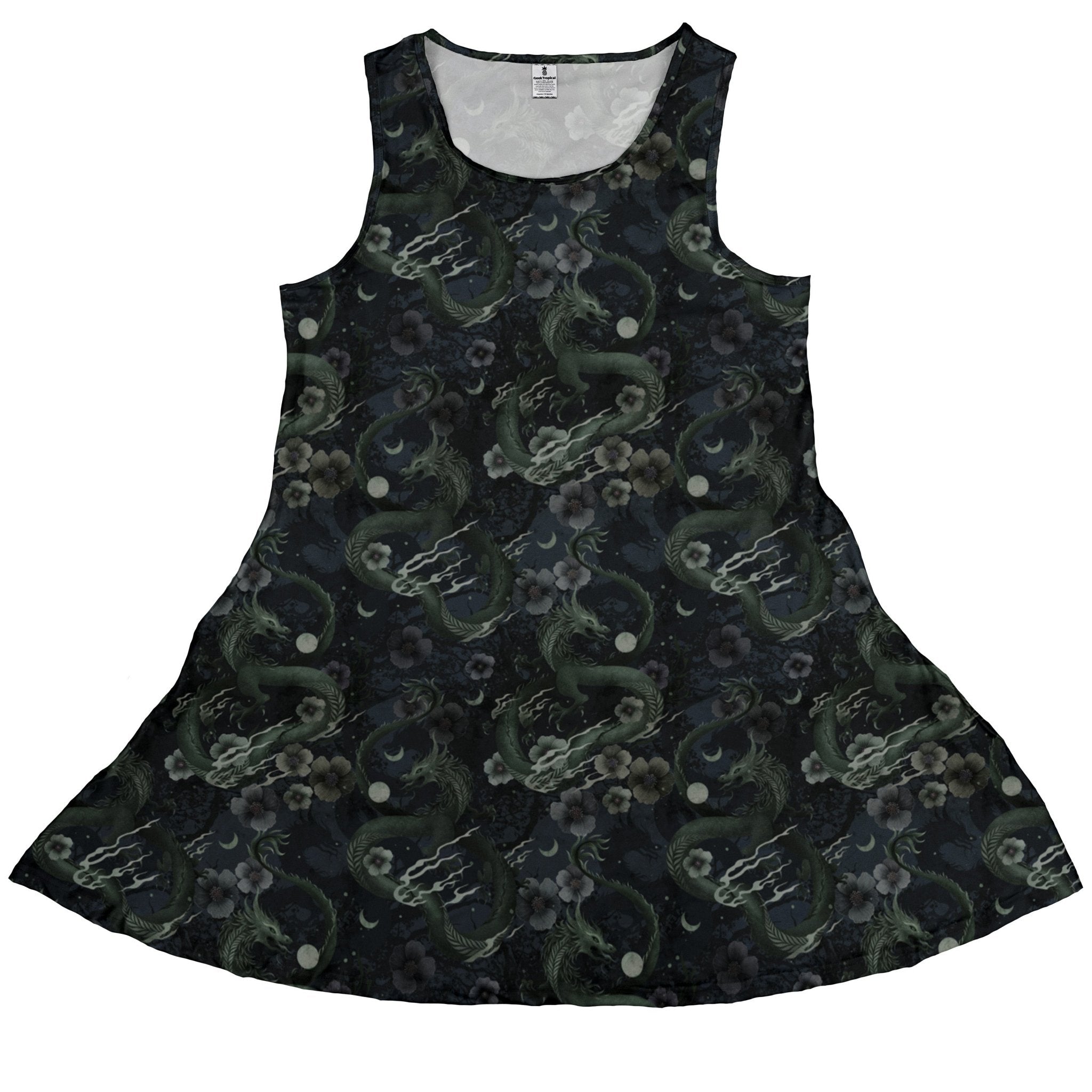 Floral Dragon Fog Dress Geek Nerd Design by Episodic Fantasy Prints lx - C