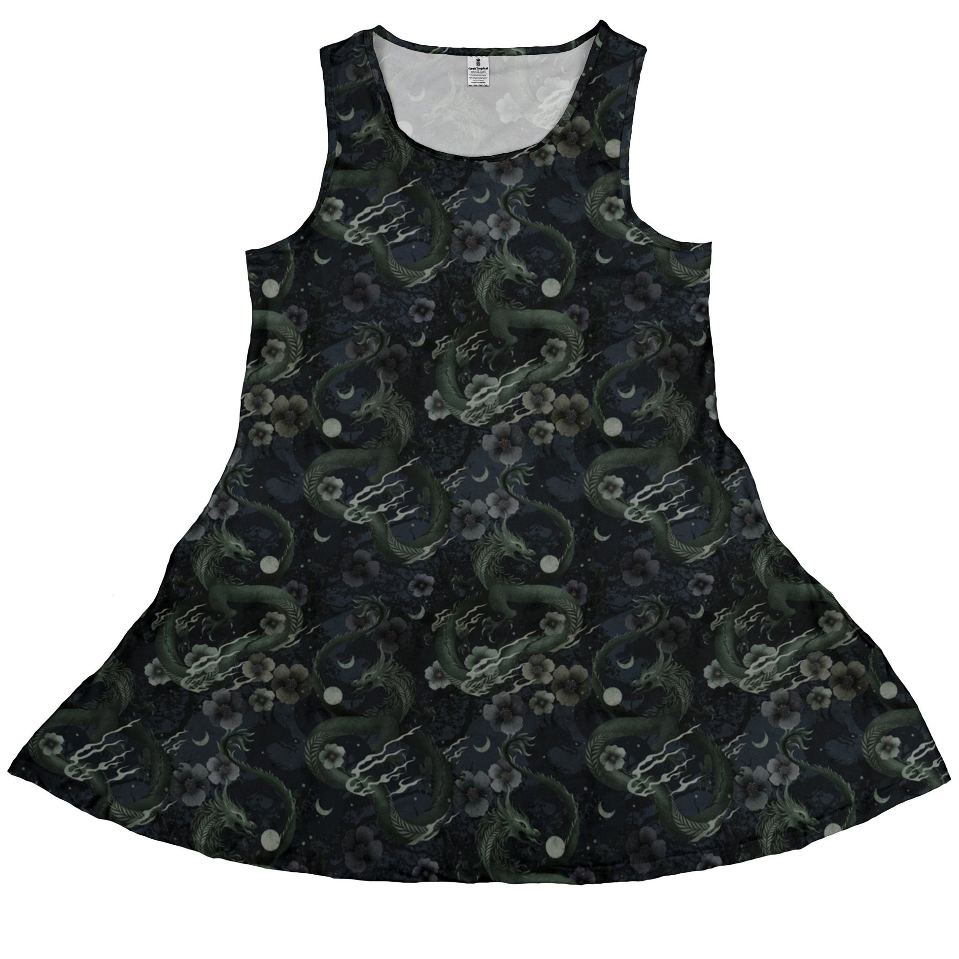 Floral Dragon Fog Dress Geek Nerd Design by Episodic Fantasy Prints lx - C