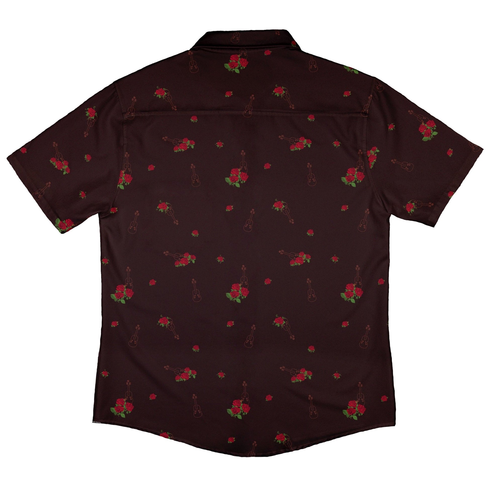 Floral Violin Melody Button Up Shirt - adult sizing - Design by Dunking Toast - music print