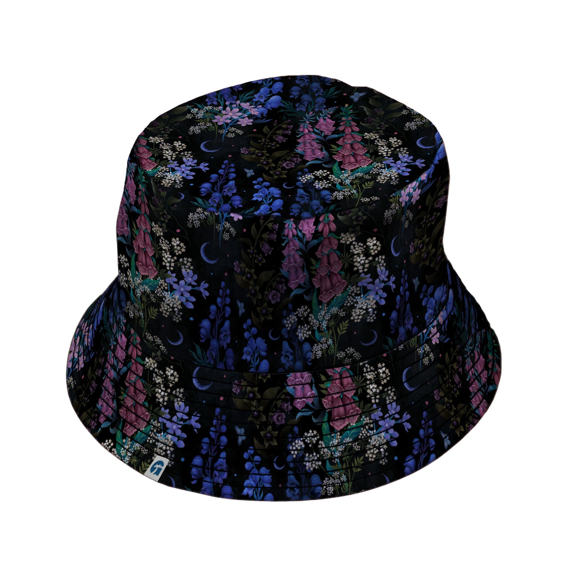 Floral Purple Night Bucket Hat Geek Nerd 0925 Botany Print Design by Episodic