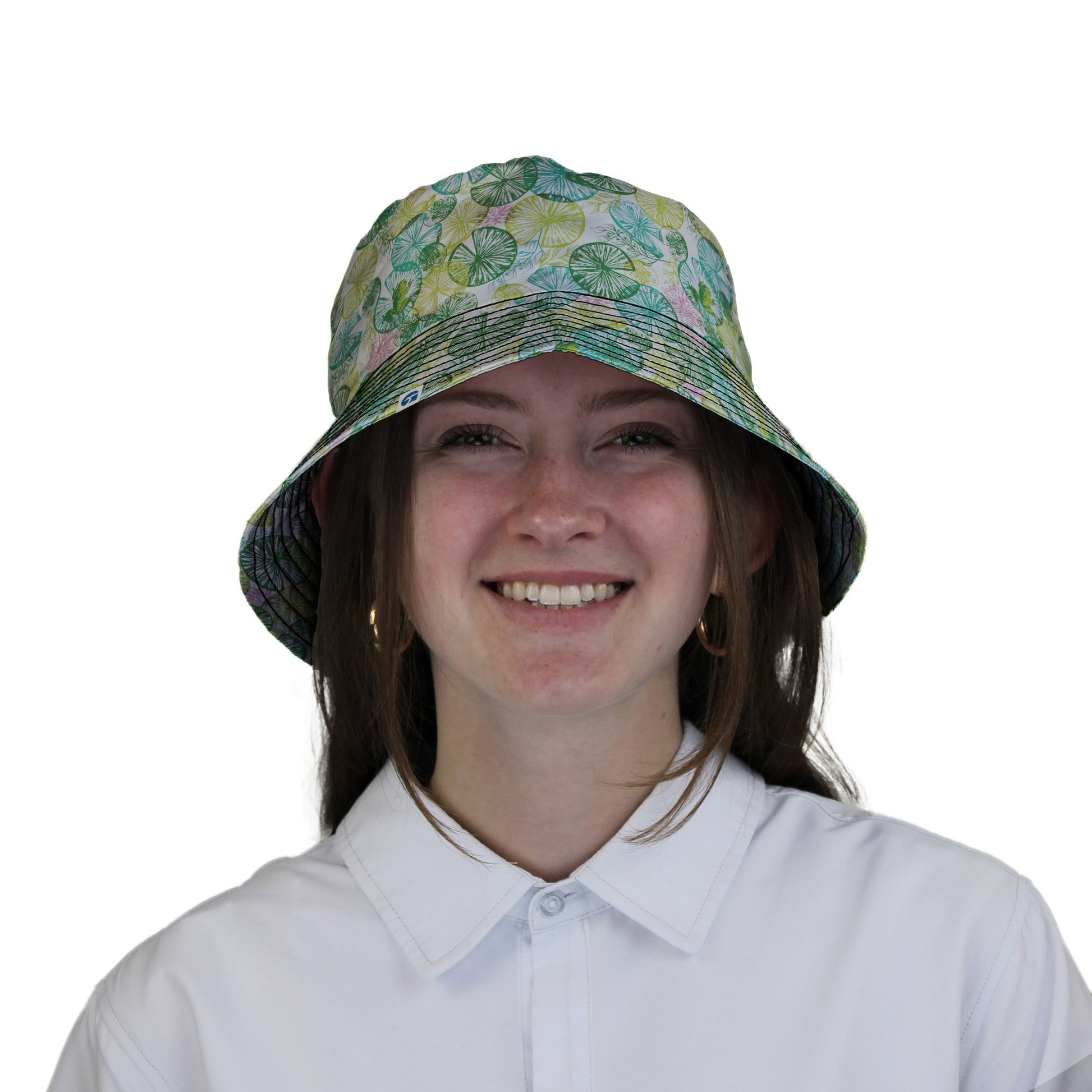 Frog Among Lilies Bucket Hat Geek Nerd 0925 Animal Patterns Botany Print