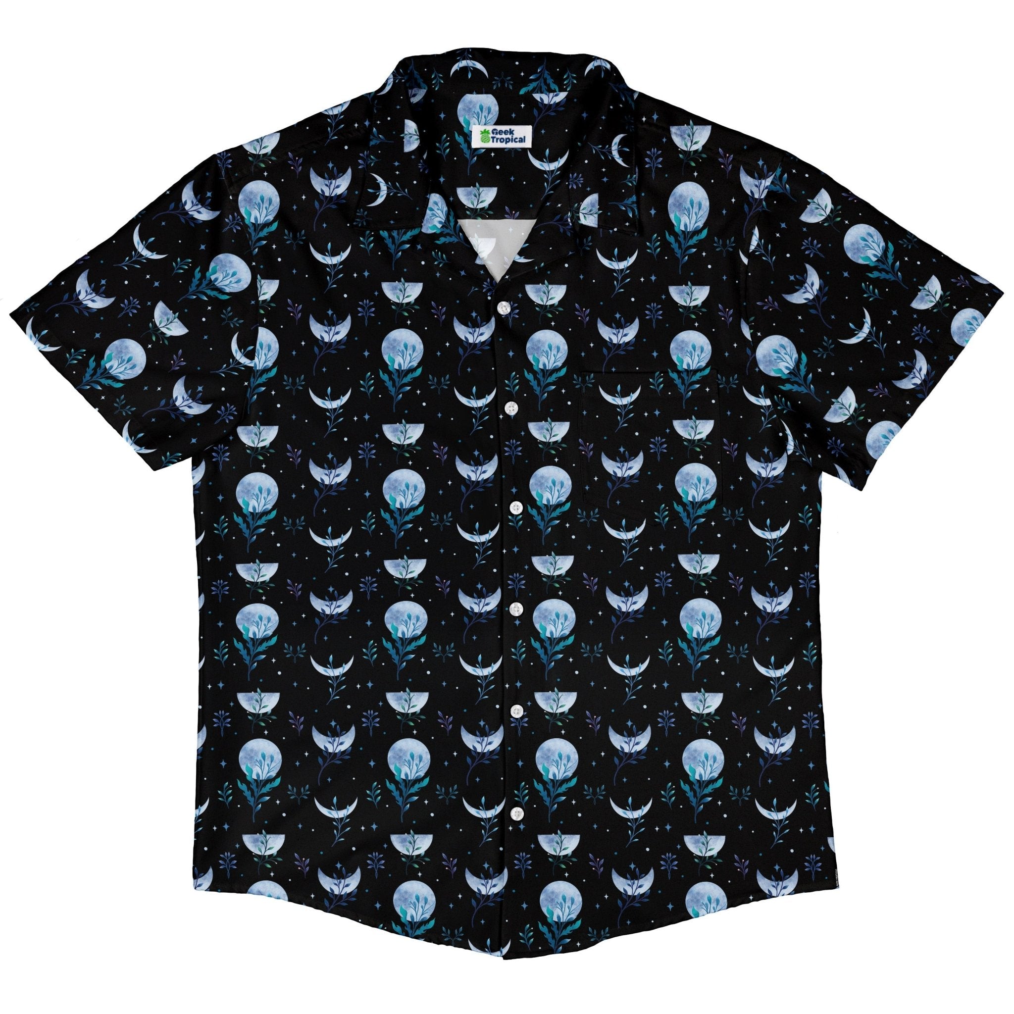 Garden Phase Button Up Shirt Geek Nerd adult sizing Botany Print Design by Episodic