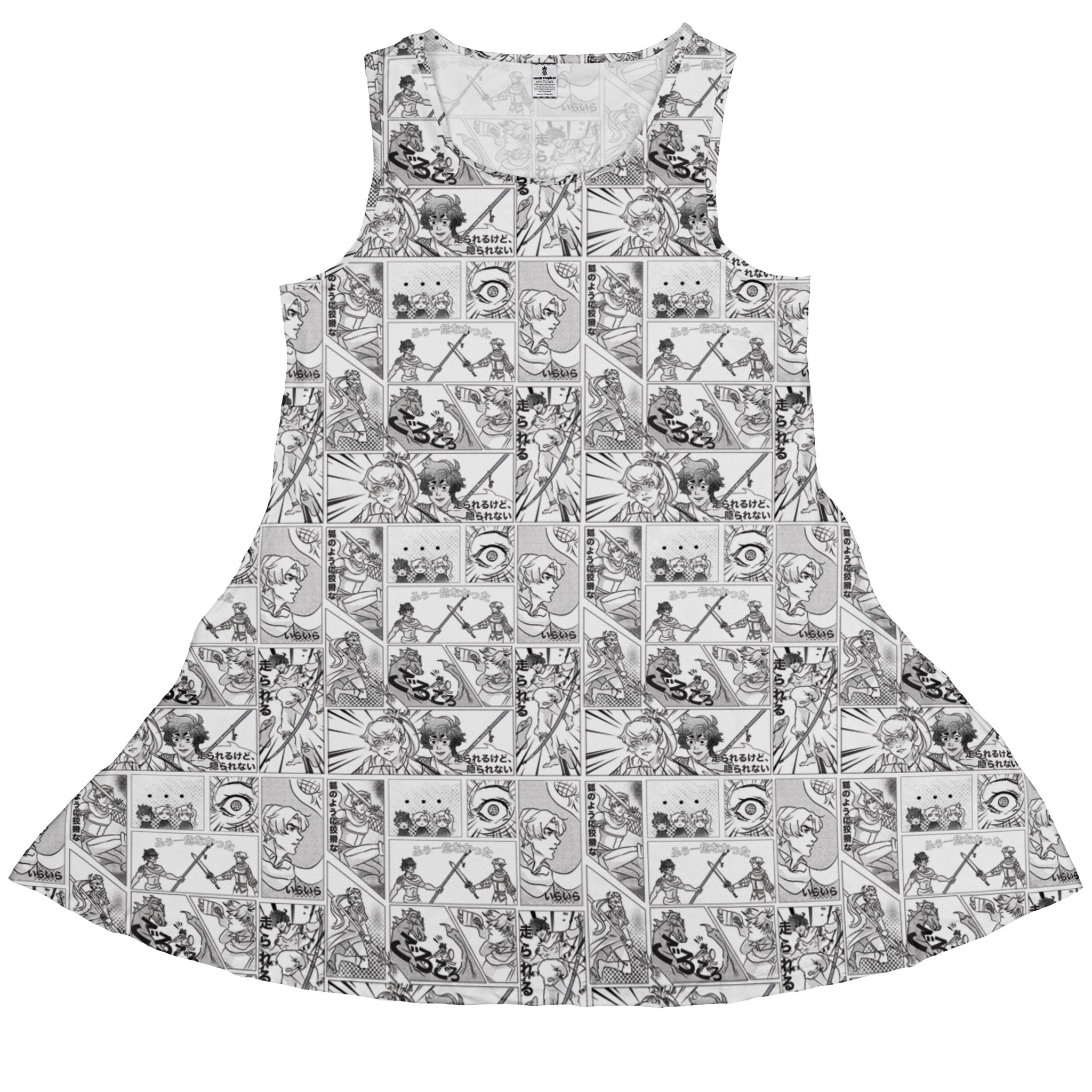 Geek Tropical Manga Dress Geek Nerd Anime Design by Claire Murphy lx - C