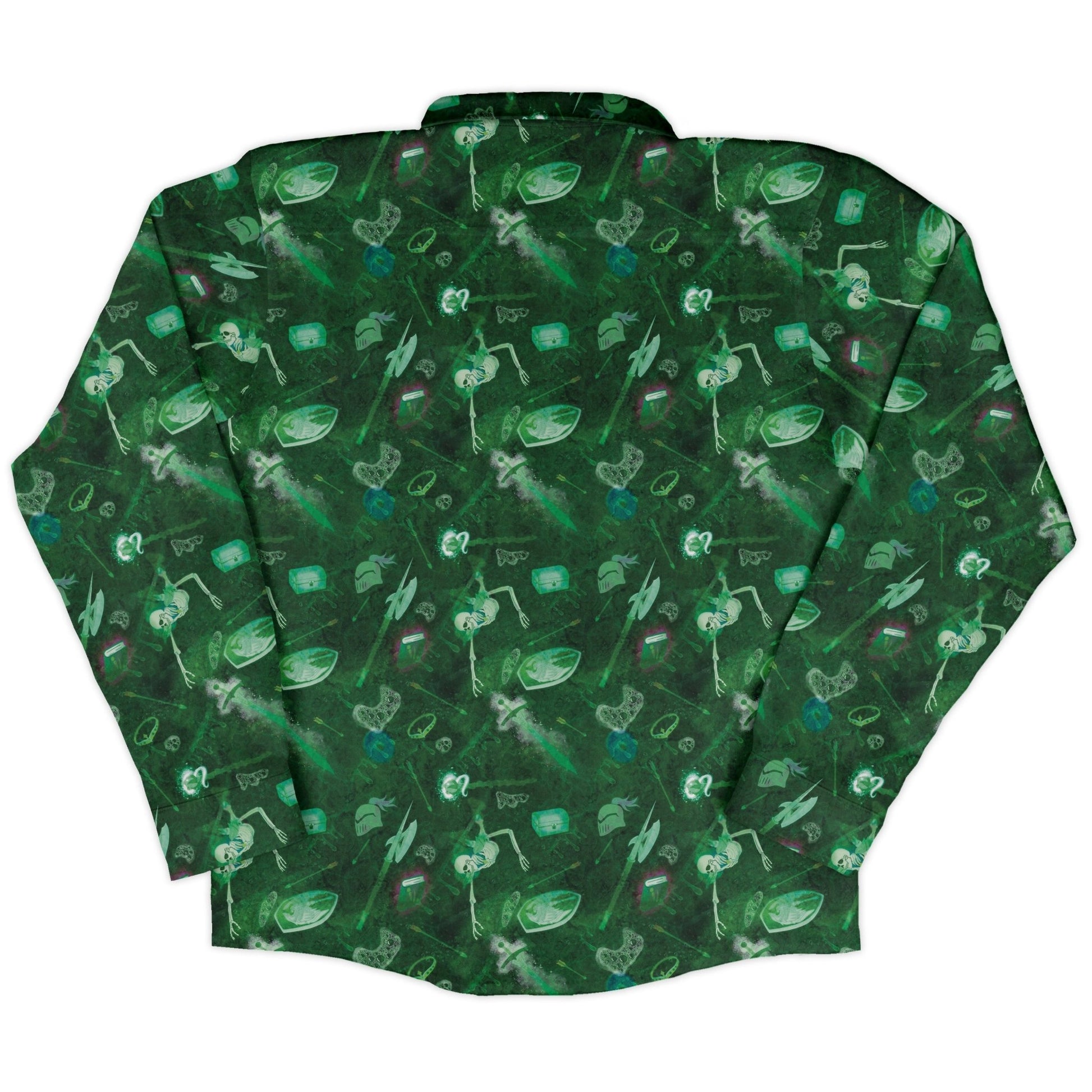 Gelatinous Cube Dnd Monster Long Sleeve Button Up Shirt Geek Nerd adult sizing Designs by Nathan dnd & rpg print