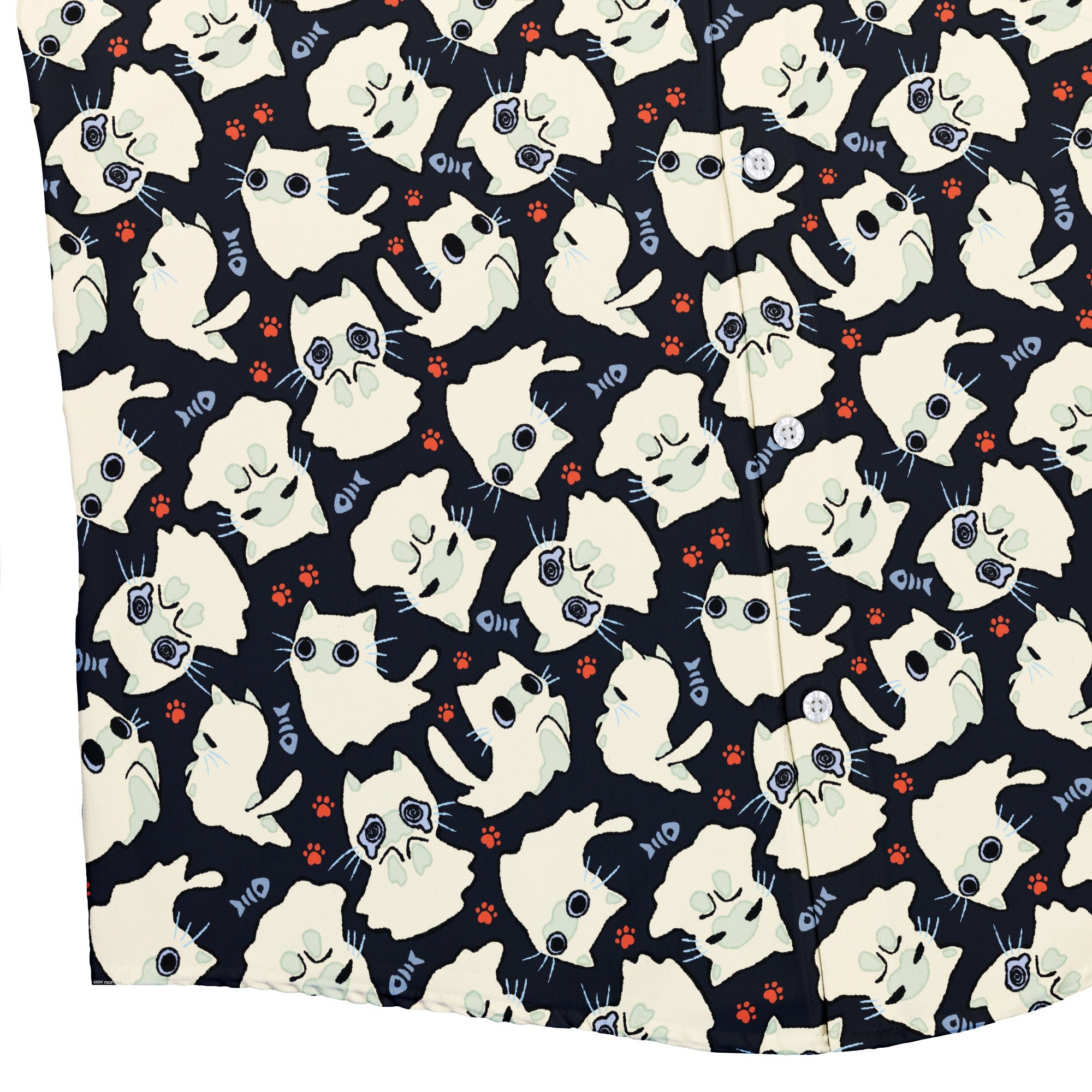 Ghost Cats Button Up Shirt Geek Nerd 0925 adult sizing All Adult Button Up Shirts