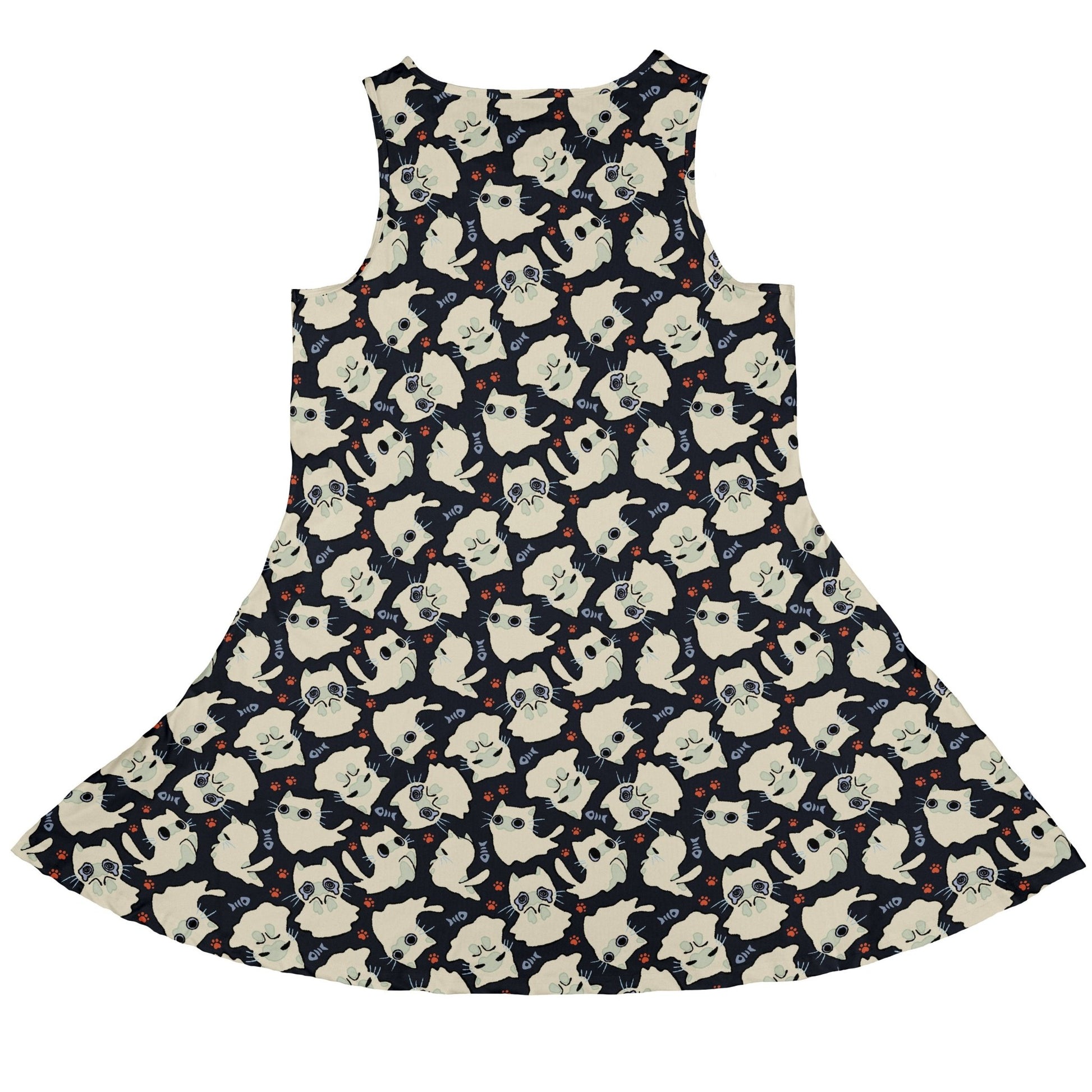Ghost Cats Dress Geek Nerd 0925 Animal Patterns Design by Ardi Tong