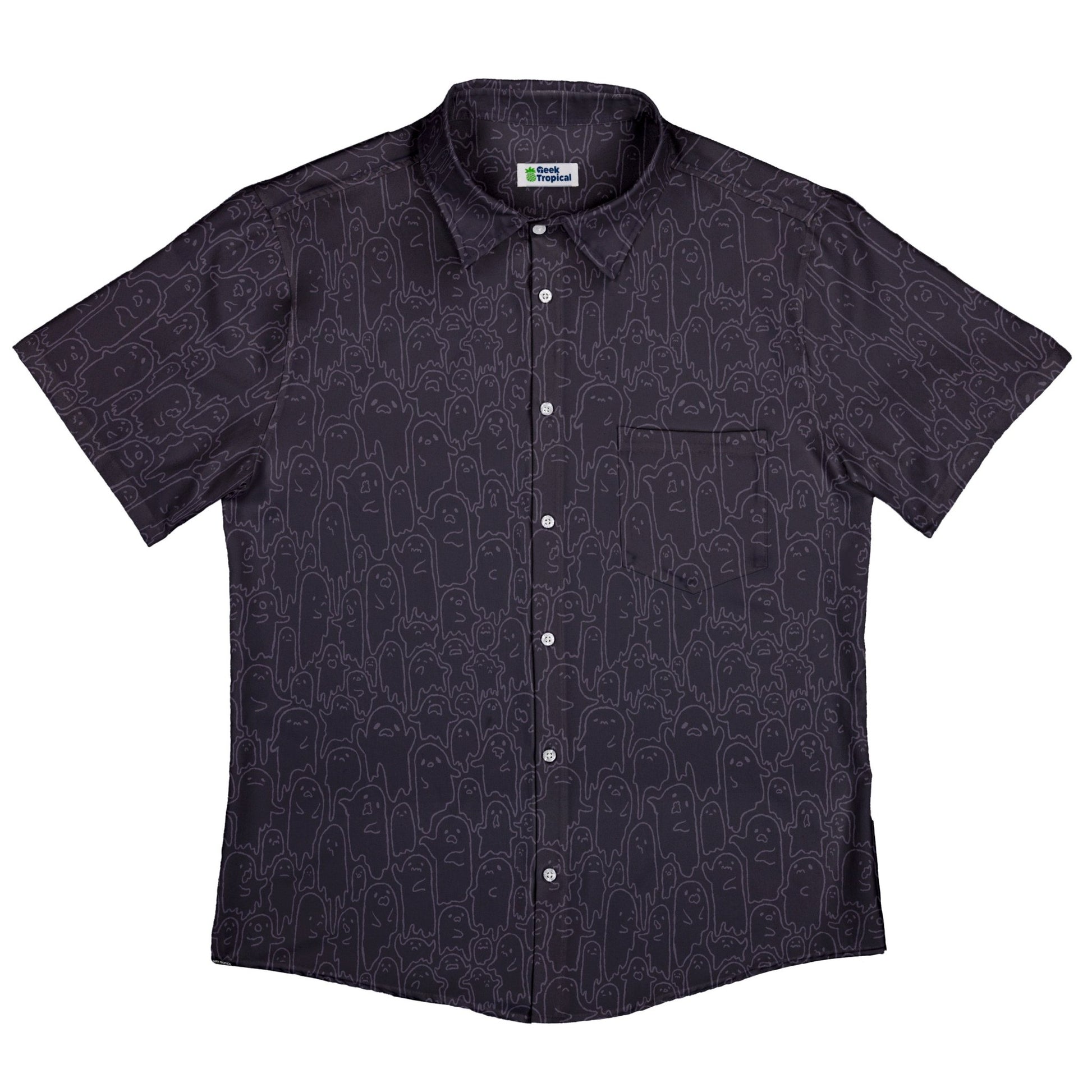 Ghost Wall Purple Button Up Shirt Geek Nerd 0925 adult sizing All Adult Button Up Shirts