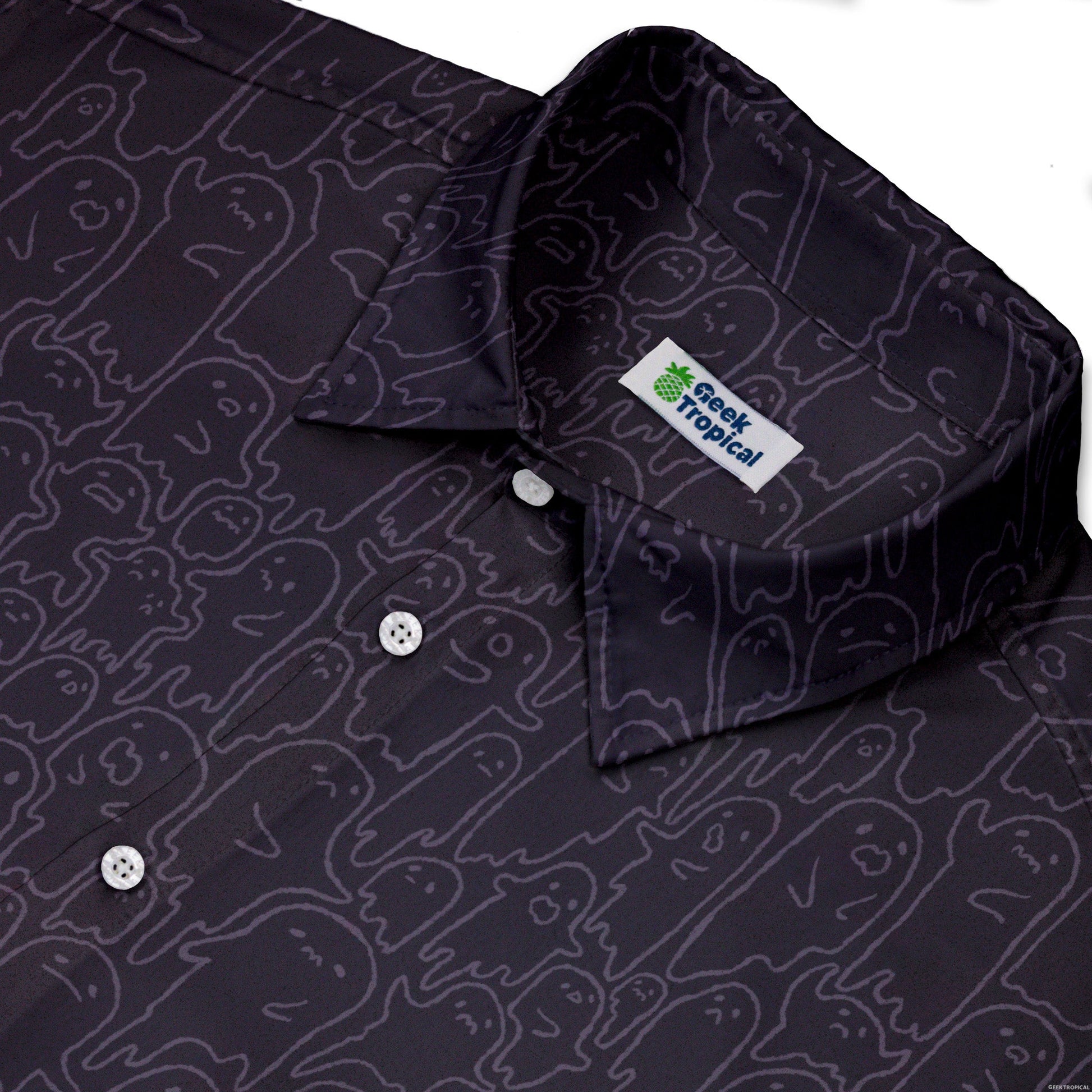Ghost Wall Purple Button Up Shirt Geek Nerd 0925 adult sizing All Adult Button Up Shirts