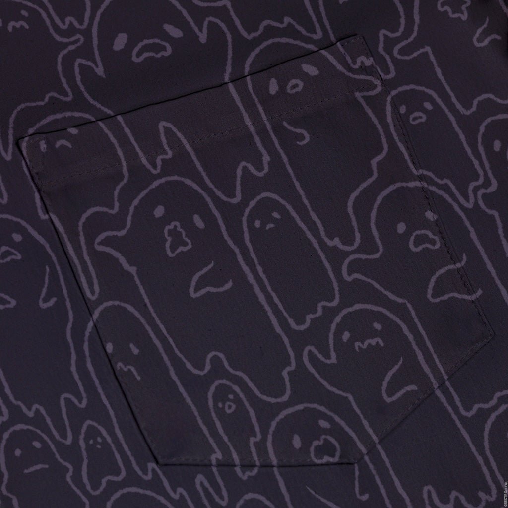 Ghost Wall Purple Button Up Shirt Geek Nerd 0925 adult sizing All Adult Button Up Shirts