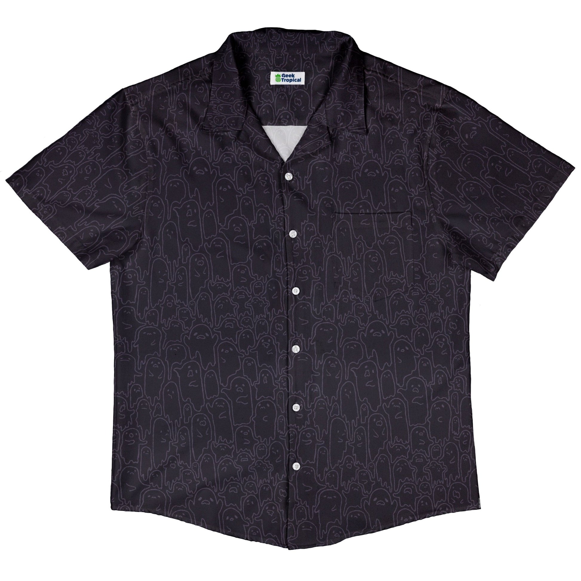 Ghost Wall Purple Button Up Shirt Geek Nerd 0925 adult sizing All Adult Button Up Shirts