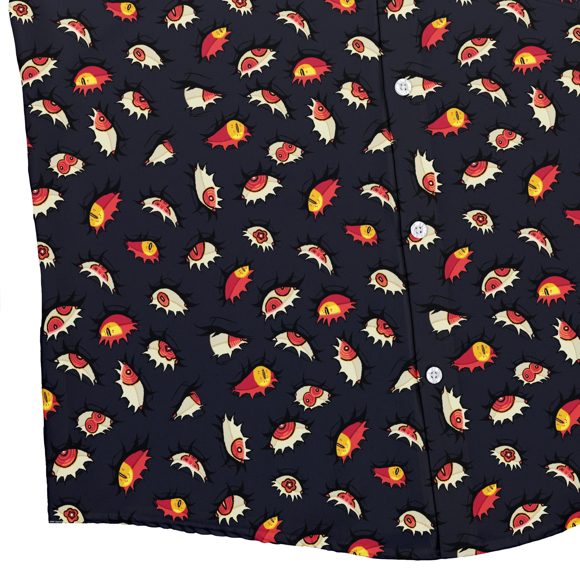 Ghoul Eyes Button Up Shirt Geek Nerd adult sizing halloween q4