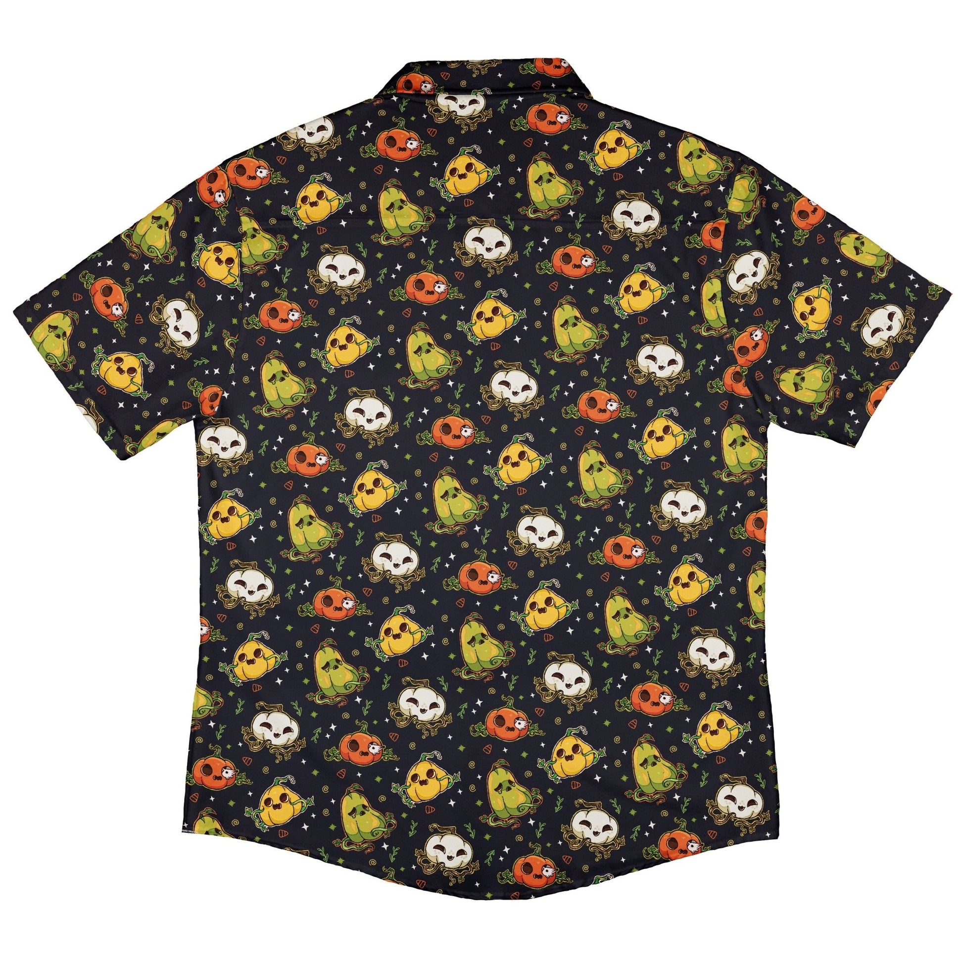 Glowing Halloween Pumpkins Anime Button Up Shirt Geek Nerd adult sizing halloween q4