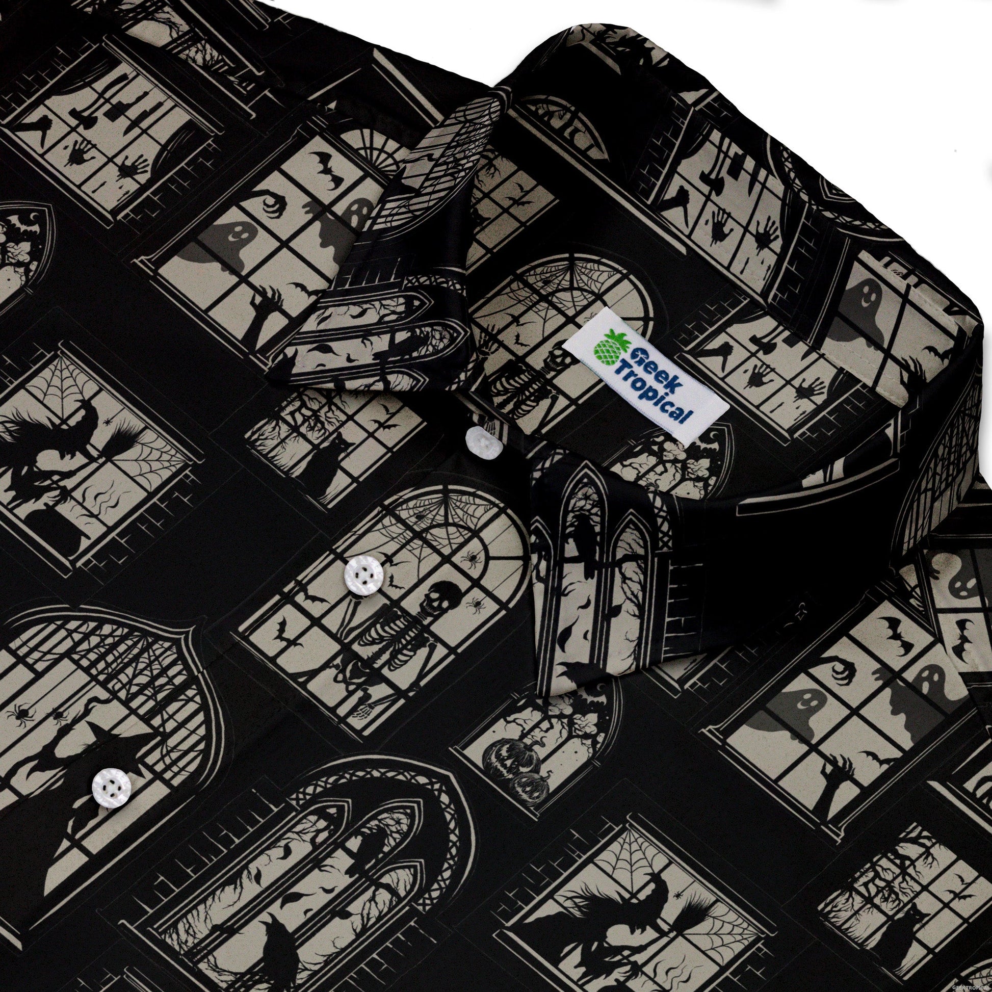 Gothic Windows Button Up Shirt Geek Nerd 0925 adult sizing All Adult Button Up Shirts