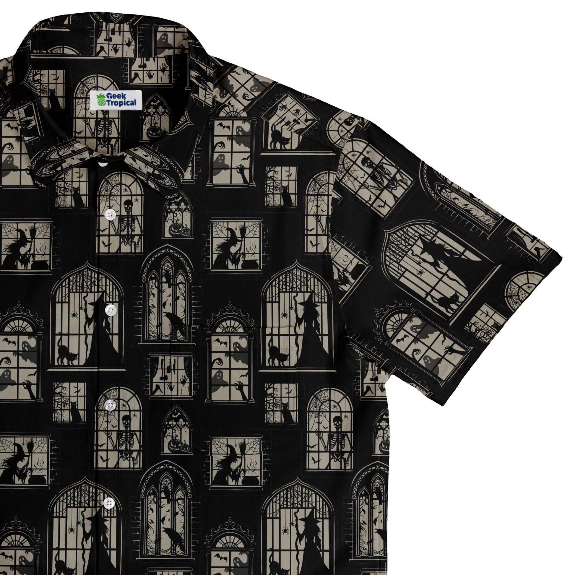 Gothic Windows Button Up Shirt Geek Nerd 0925 adult sizing All Adult Button Up Shirts