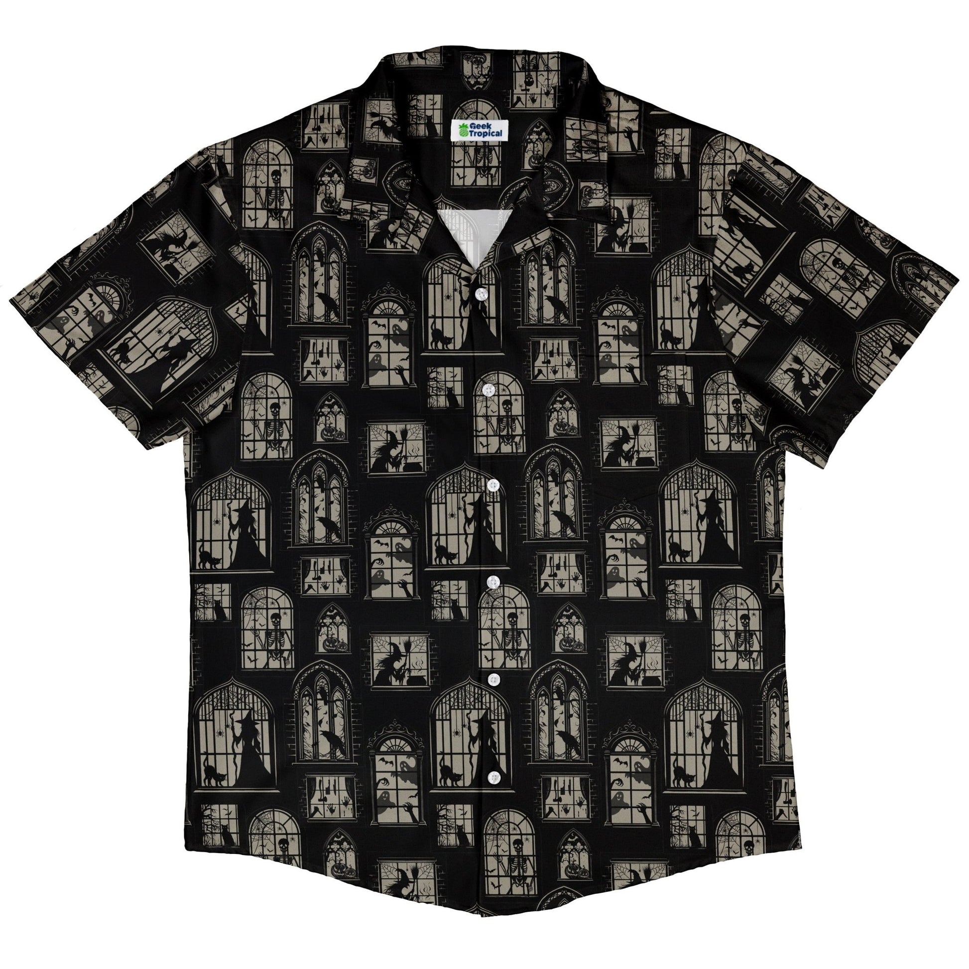 Gothic Windows Button Up Shirt Geek Nerd 0925 adult sizing All Adult Button Up Shirts