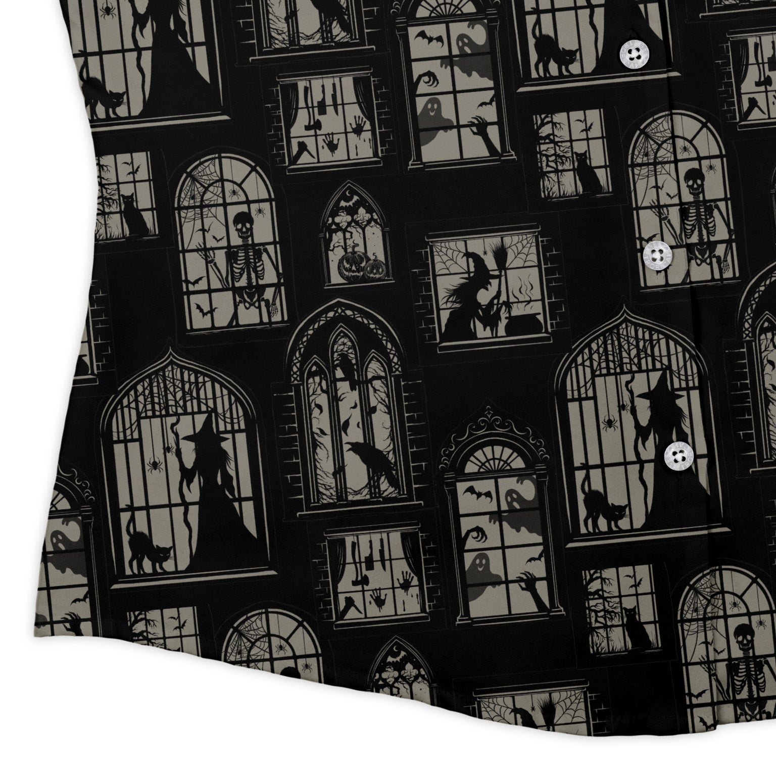 Gothic Windows Curvy Button Up Shirt Geek Nerd 0925 All Adult Button Up Shirts Design by Episodic