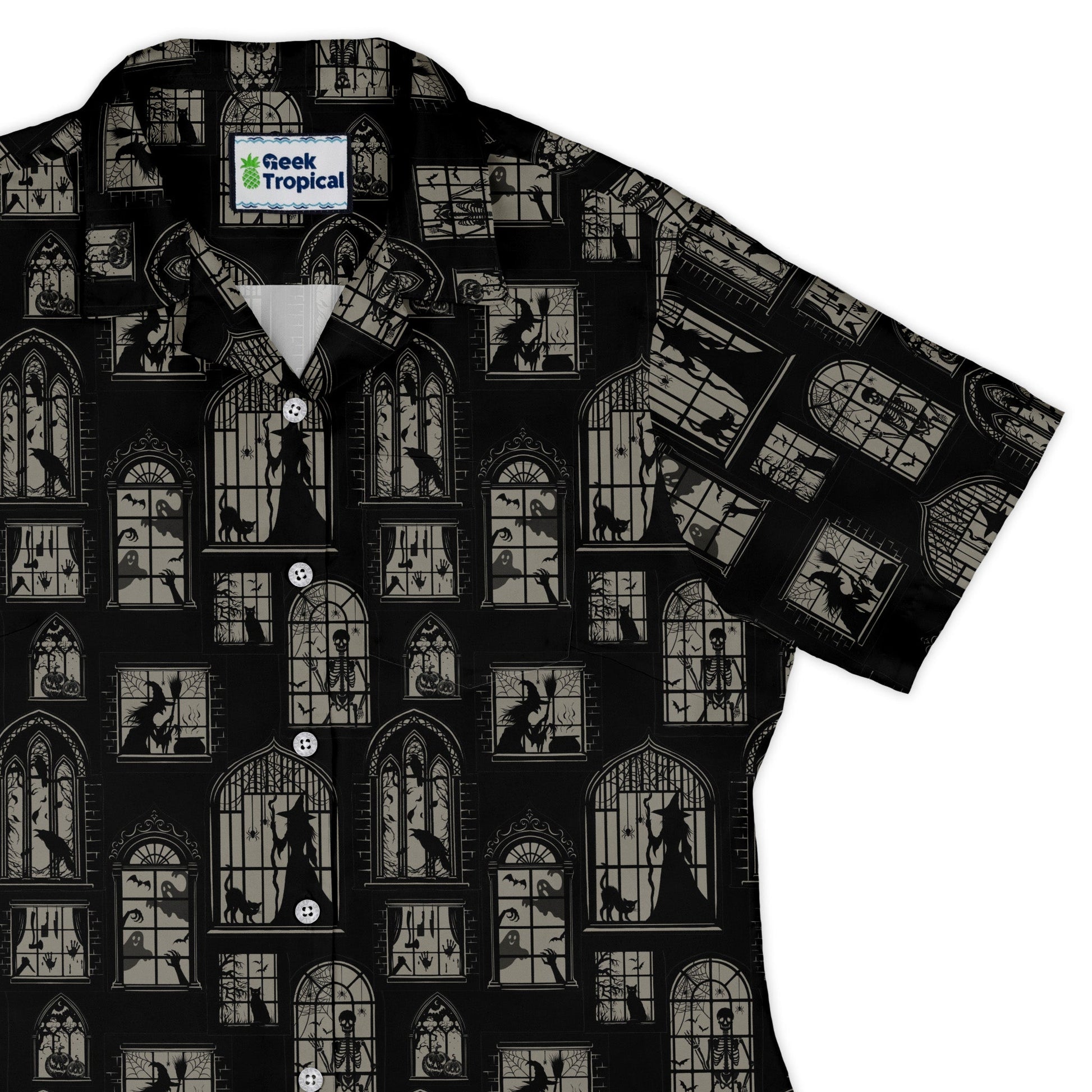 Gothic Windows Curvy Button Up Shirt Geek Nerd 0925 All Adult Button Up Shirts Design by Episodic