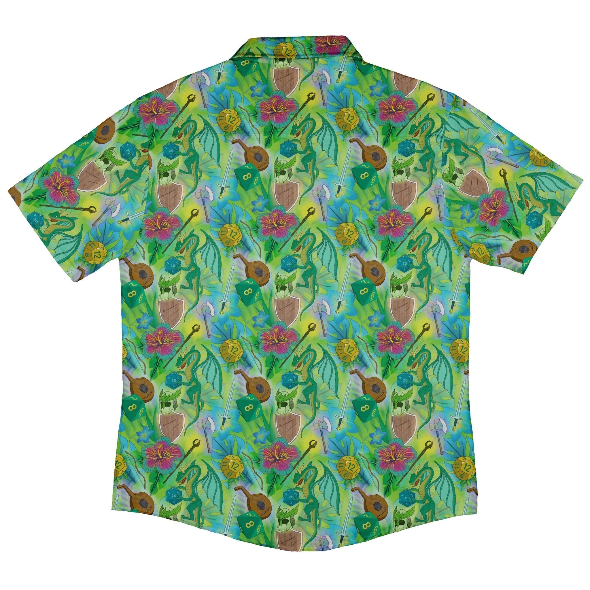 Green Dragon Encounter Dnd Button Up Shirt - adult sizing - Animal Patterns - Designs by Nathan