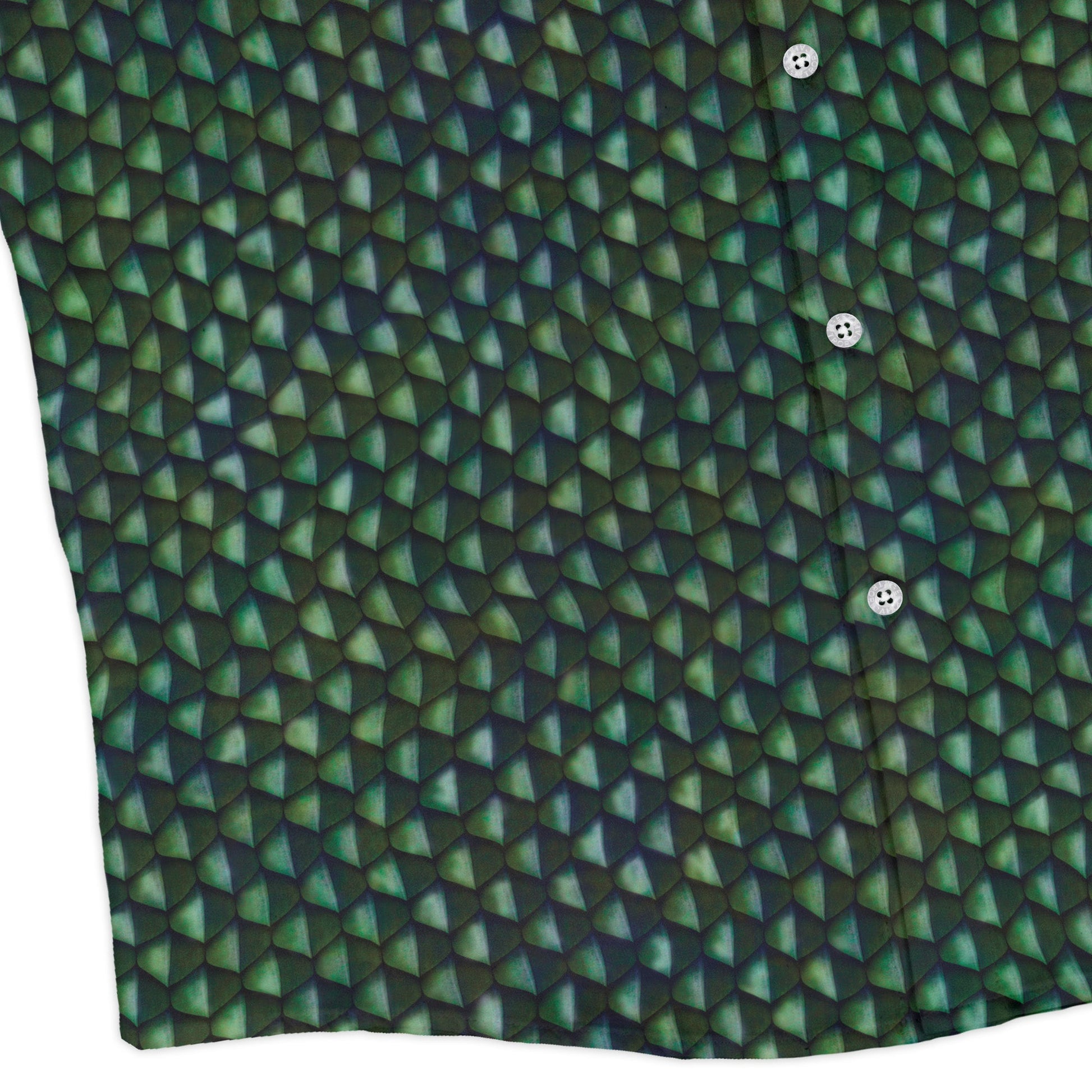 Green Dragon Scales Long Sleeve Button Up Shirt Geek Nerd adult sizing Designs by Nathan dnd & rpg print