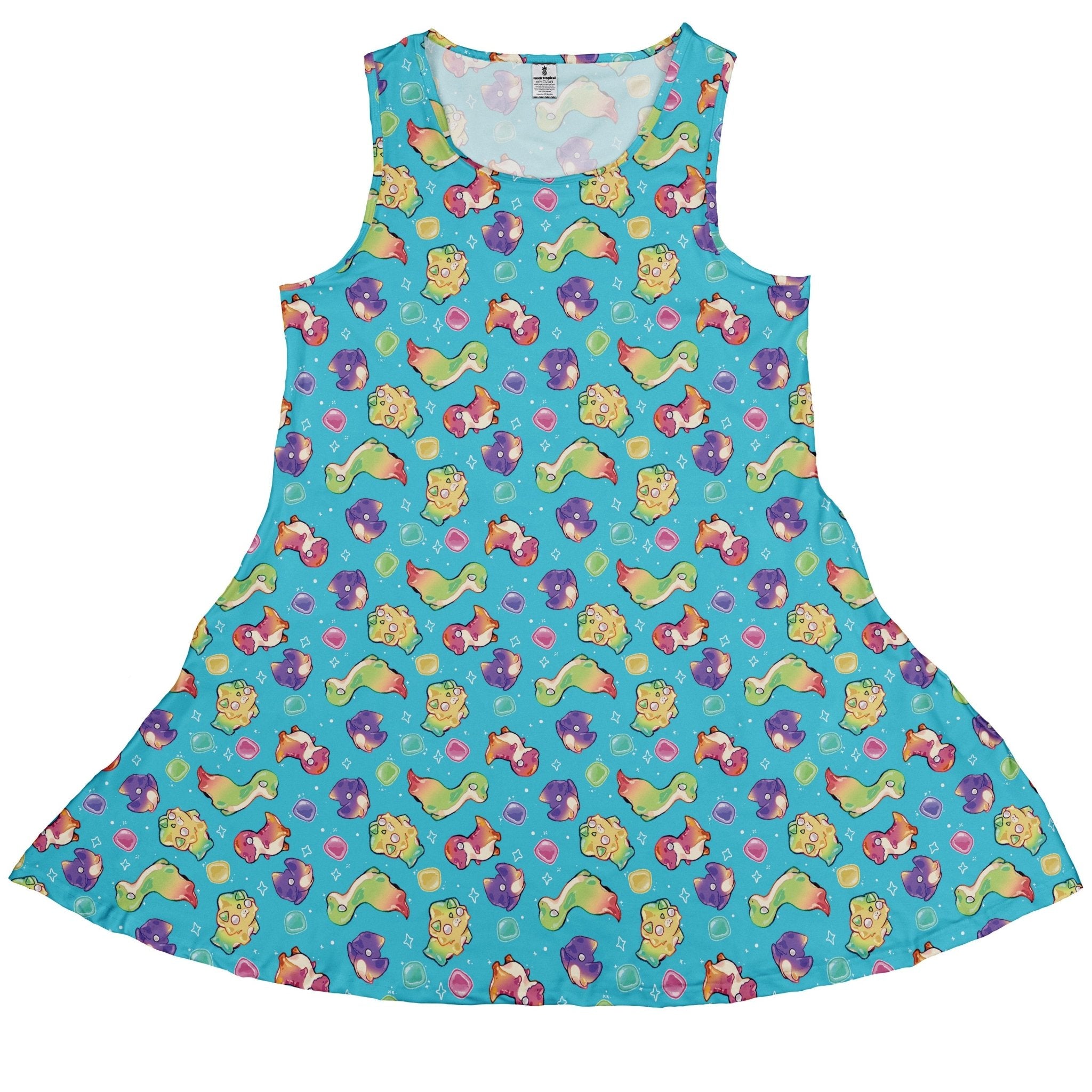 Gum Drop Dinos Dress Geek Nerd 0925 Animal Patterns Design by Ardi Tong