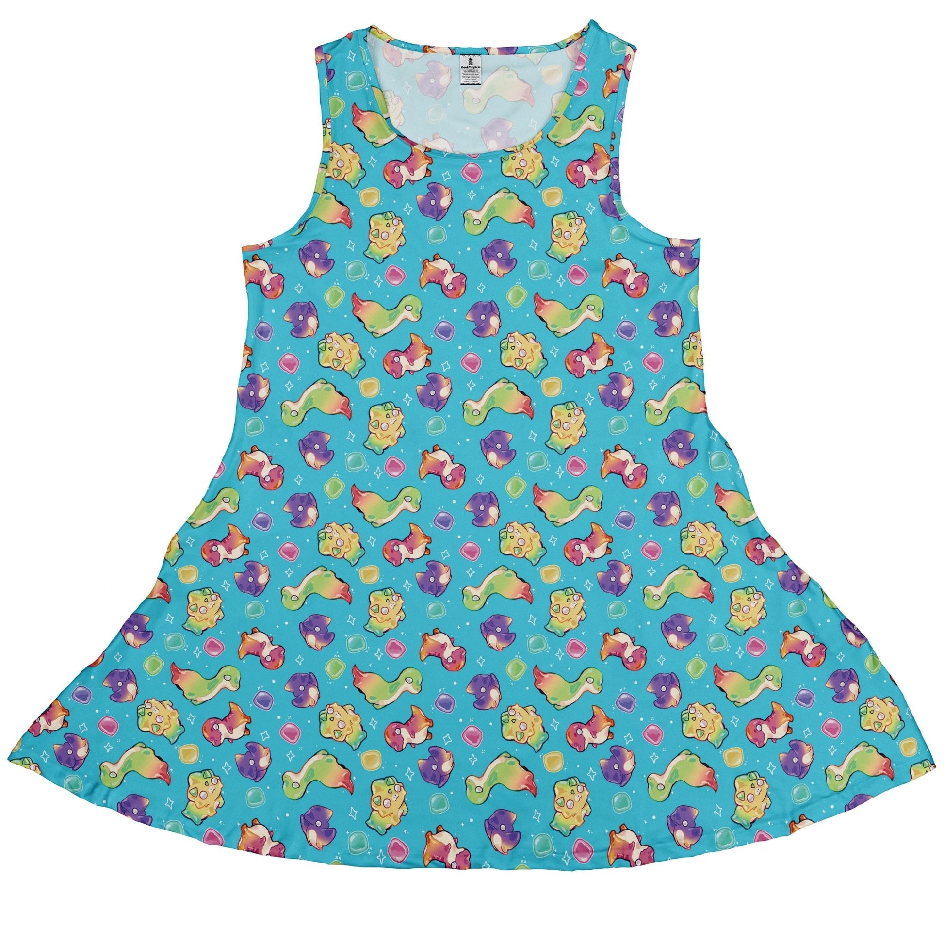Gum Drop Dinos Dress Geek Nerd 0925 Animal Patterns Design by Ardi Tong