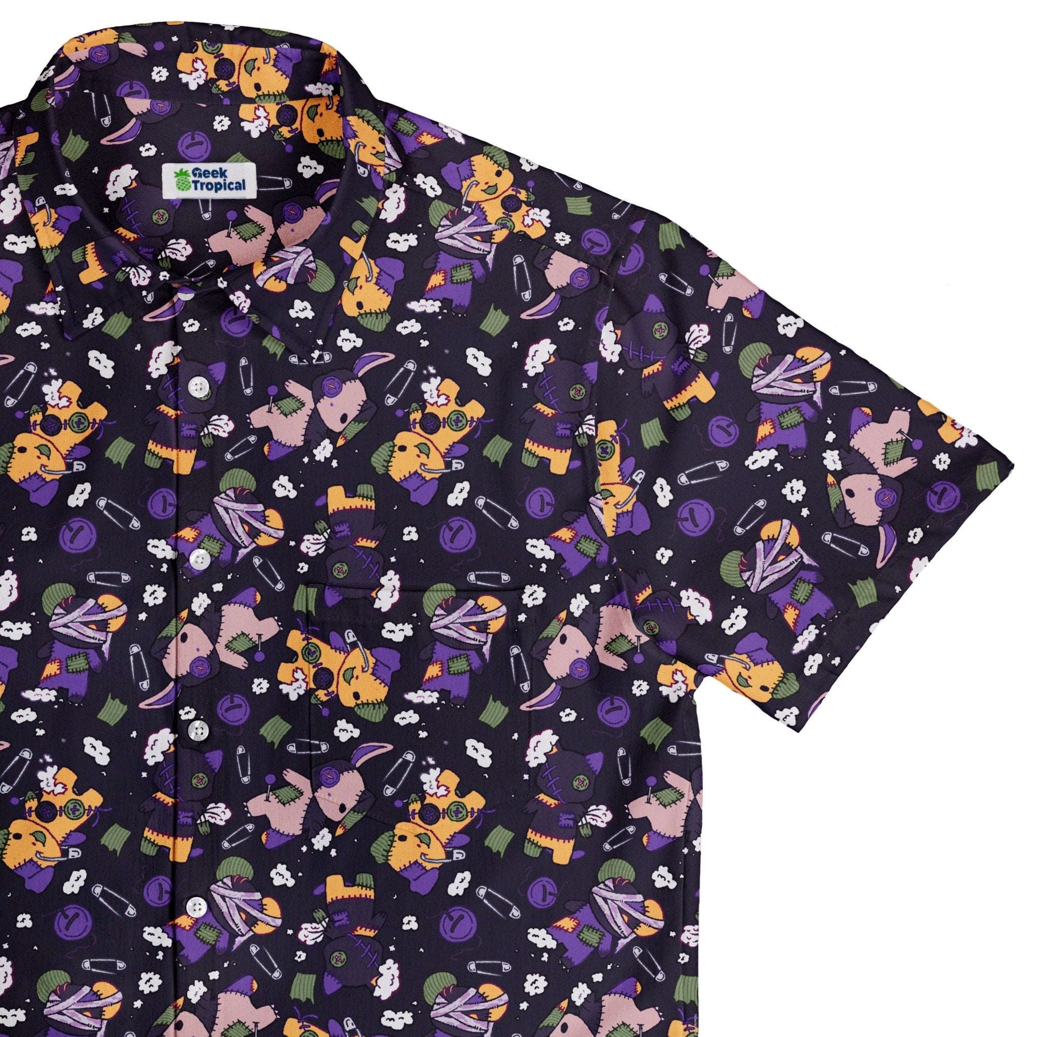 Haunted Plushies Button Up Shirt Geek Nerd 0925 adult sizing All Adult Button Up Shirts