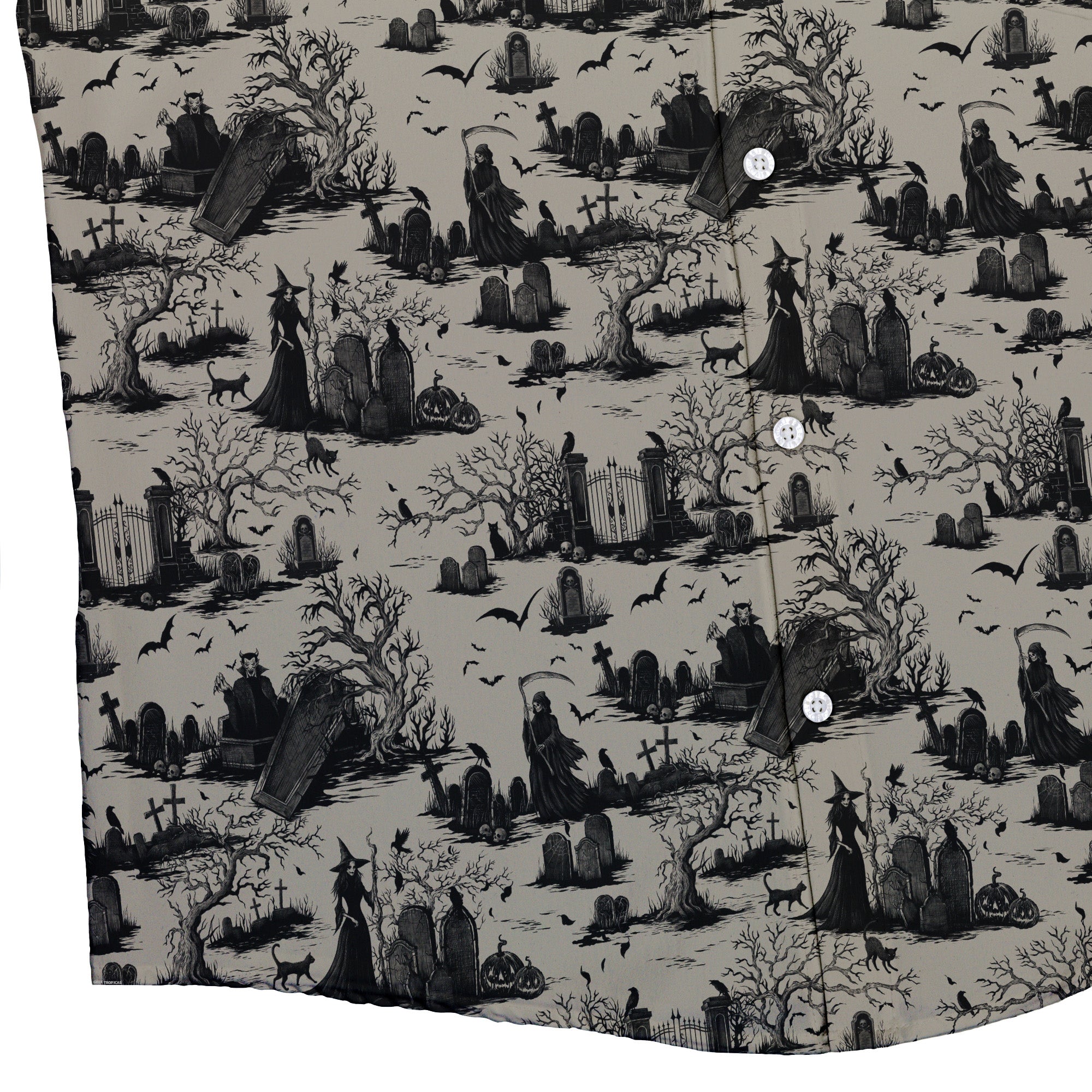 Huanted Graveyard Dark Button Up Shirt Geek Nerd 0925 adult sizing All Adult Button Up Shirts