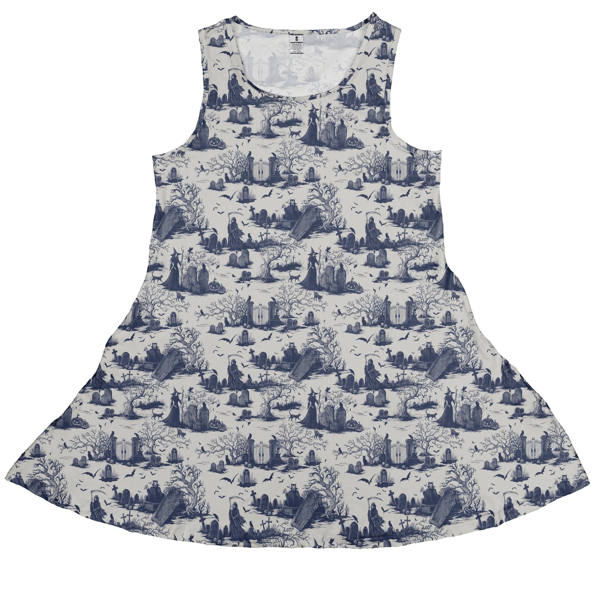 Huanted Graveyard Light Dress Geek Nerd 0925 Design by Episodic Fantasy Prints