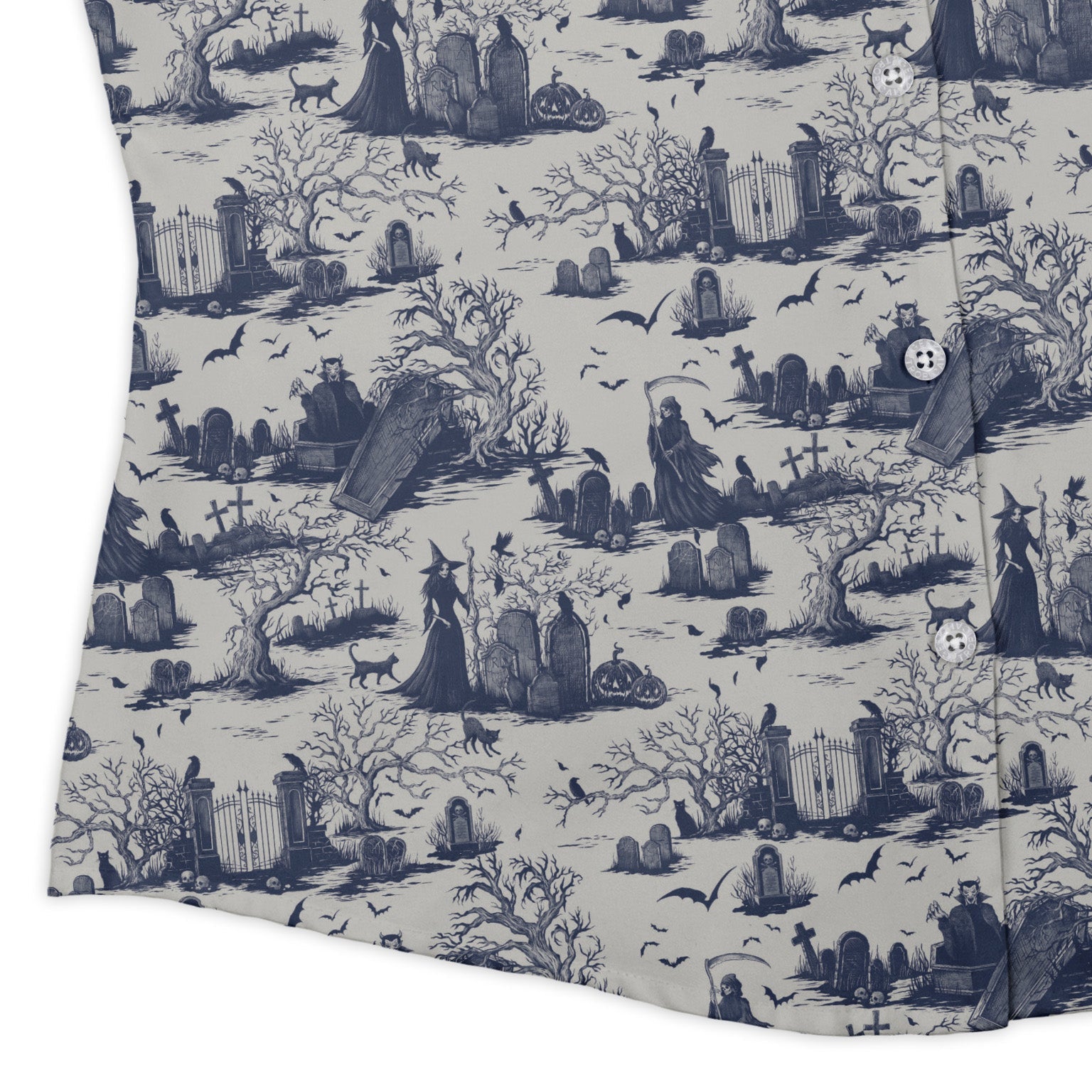 Huanted Graveyard Light Curvy Button Up Shirt Geek Nerd 0925 All Adult Button Up Shirts Design by Episodic