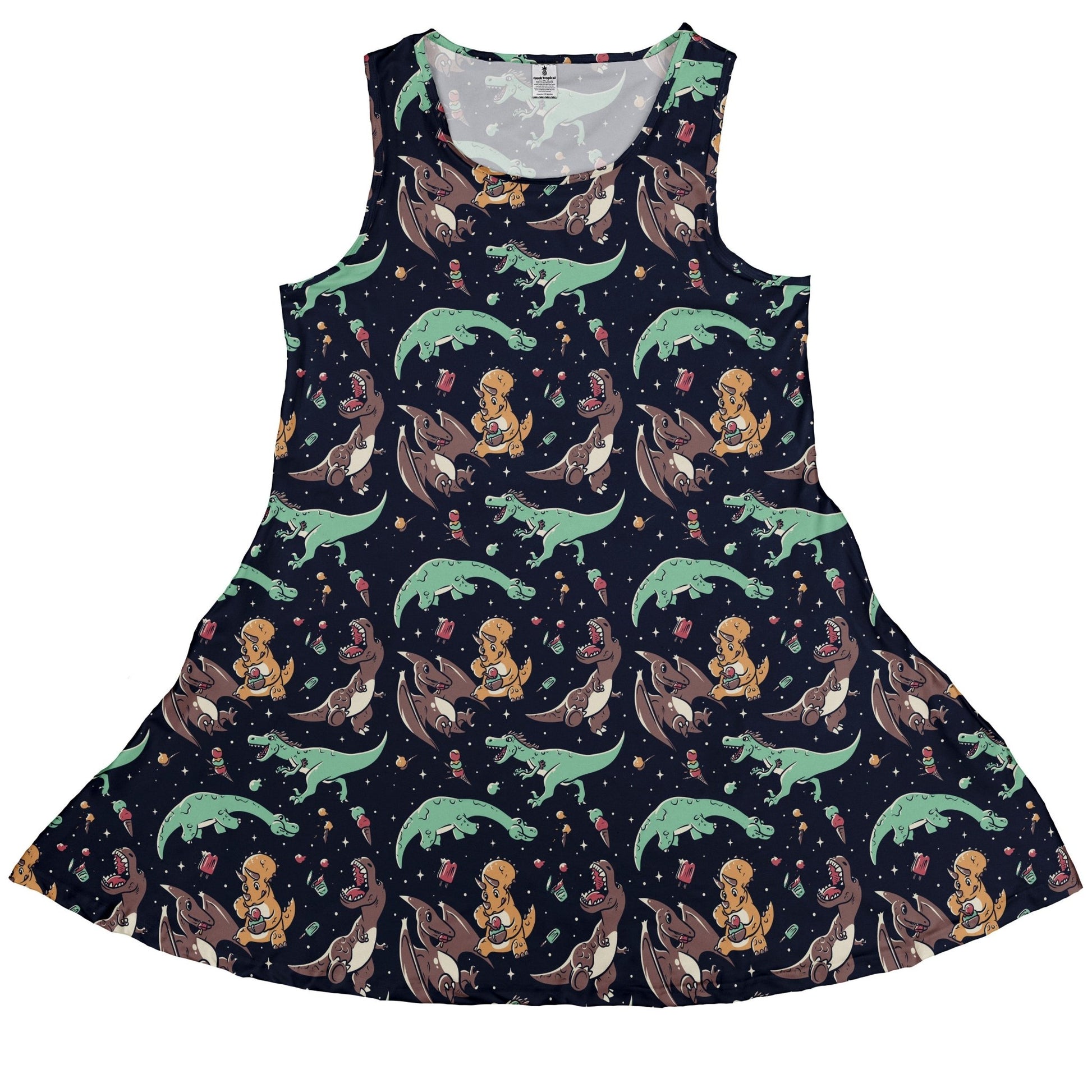 Ice Cream Dinos Dress Geek Nerd 0925 Animal Patterns Design by Tobe Fonseca