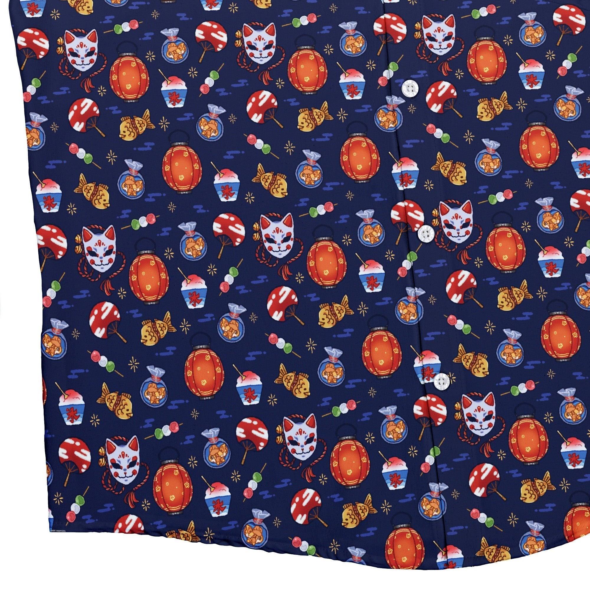 Japanese Festival Button Up Shirt Geek Nerd adult sizing anime Design by Ardi Tong