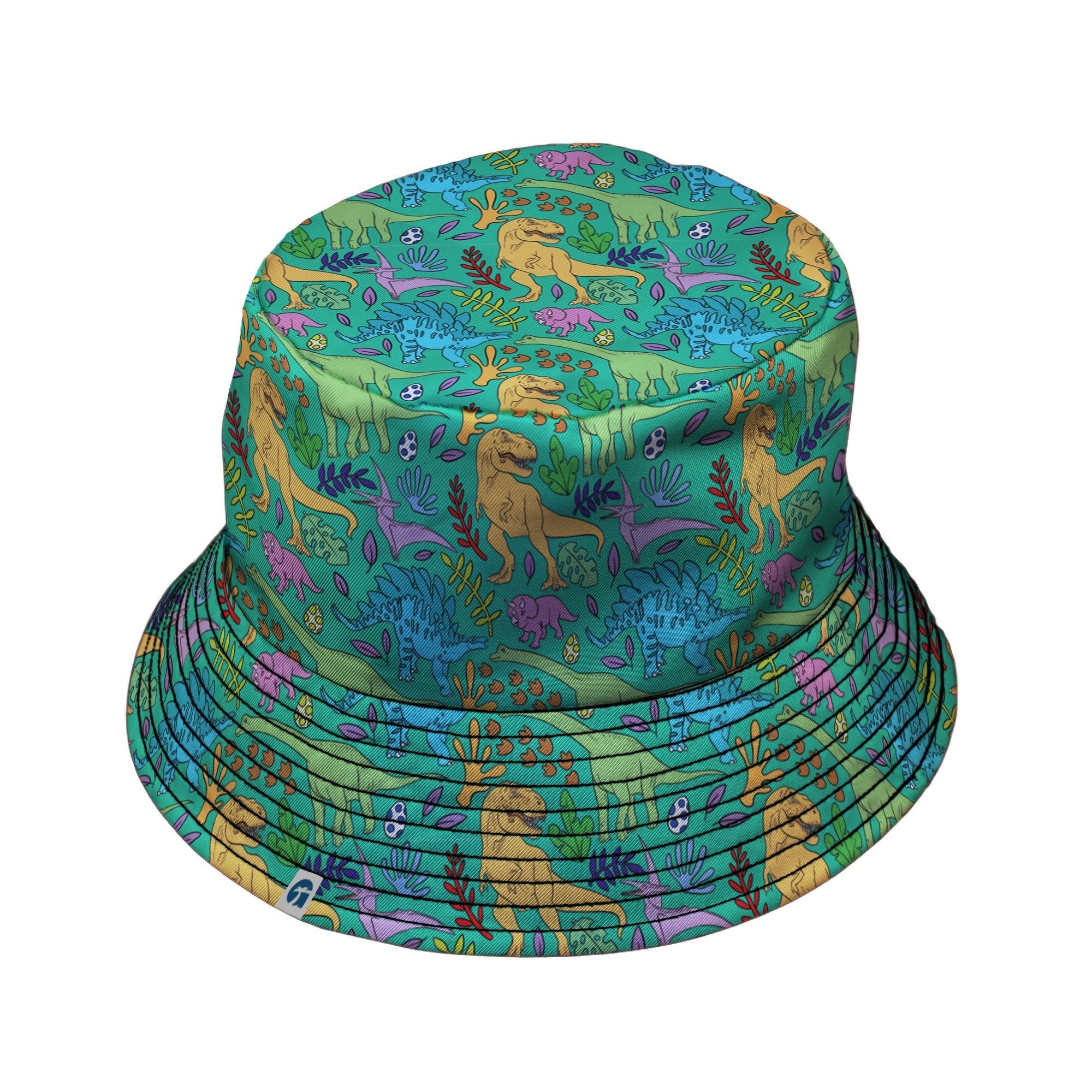Jurassic Jungle Bucket Hat Geek Nerd Design by Julie Kitzes dinosaur print lx - B