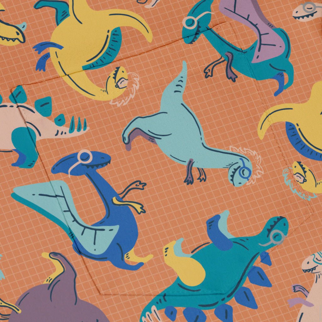 Just Dinosaur Button Up Shirt Geek Nerd adult sizing Design by Zirkus Design dinosaur print