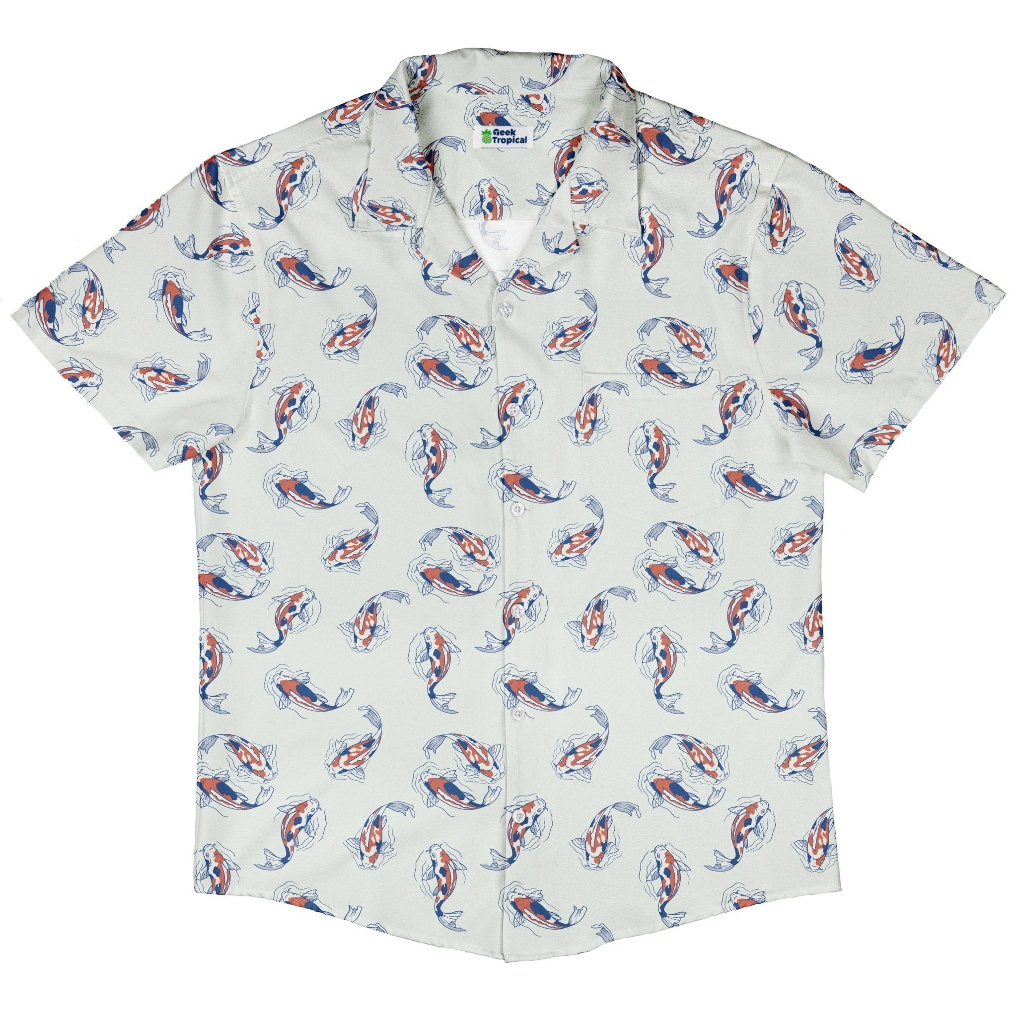Koi Lake Button Up Shirt Geek Nerd 0925 adult sizing All Adult Button Up Shirts