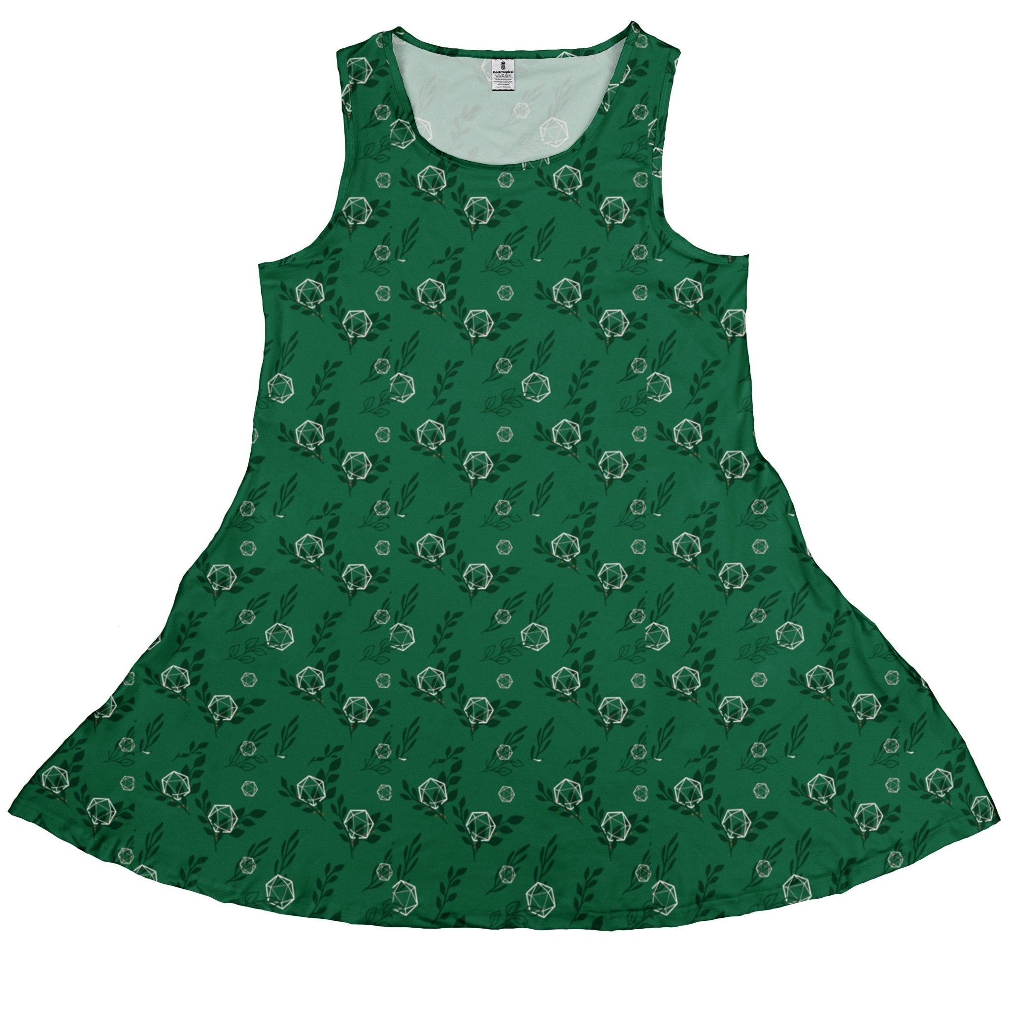Leafy Green Dice Sleeveless Dress Leafy Green Dice Sleeveless Dress
