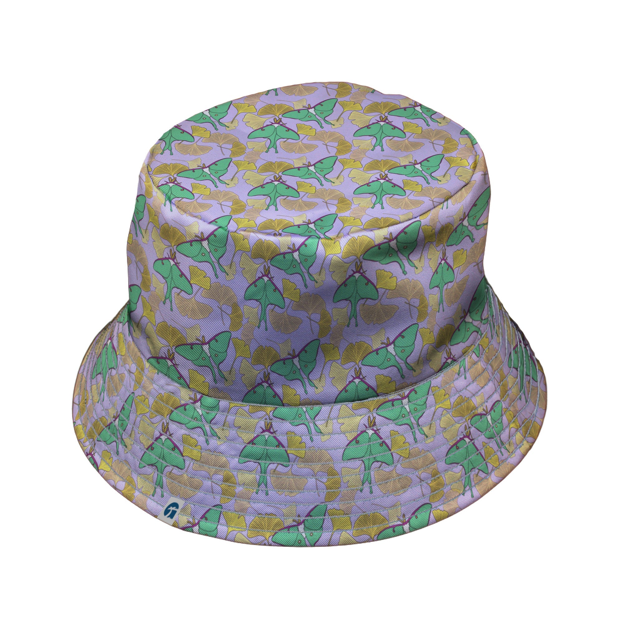 Luna Moth Gathering Bucket Hat Geek Nerd animal patterns botany print Design by Julie Kitzes