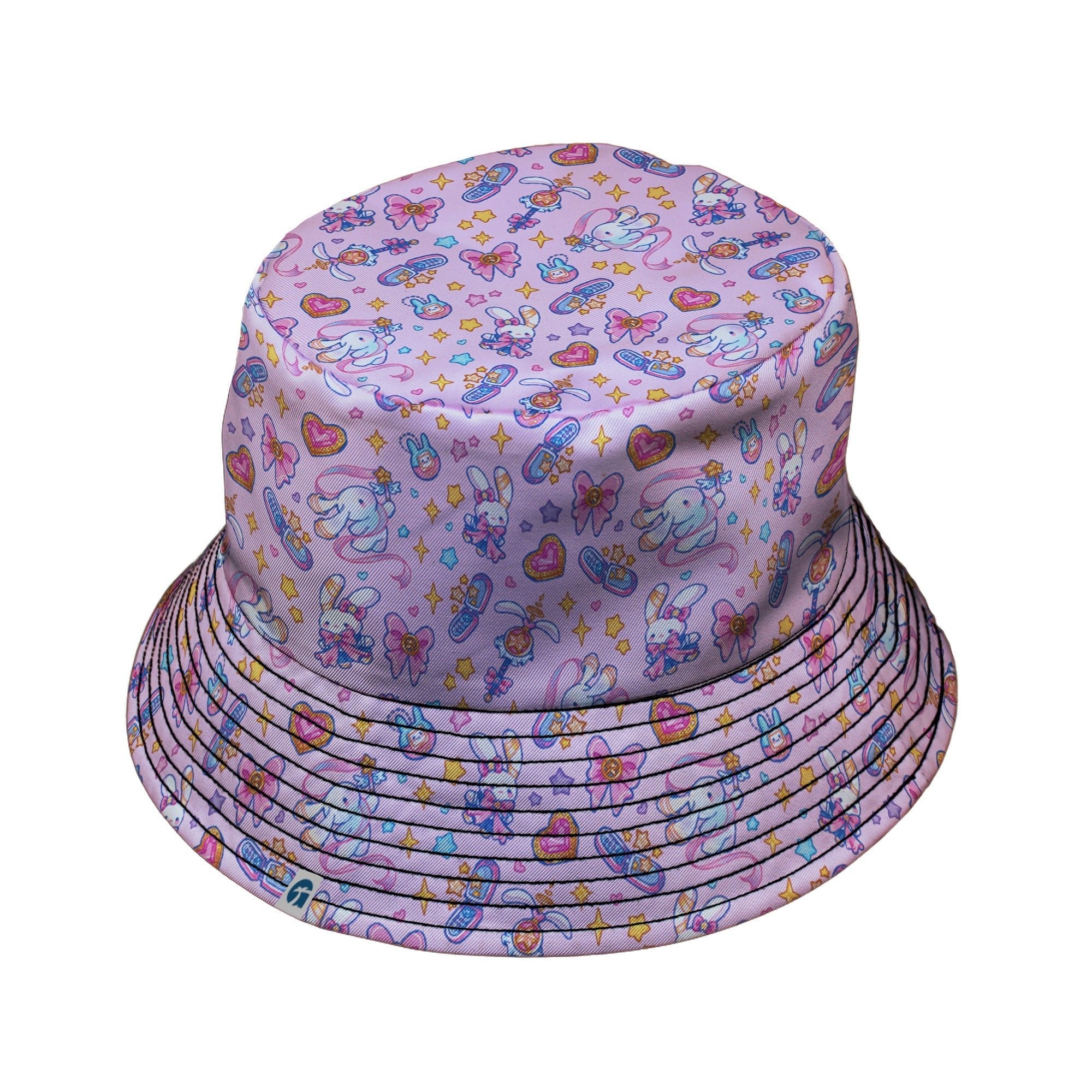 Magical Bunny Evolution Pink Bucket Hat Geek Nerd animal patterns anime Design by Ardi Tong