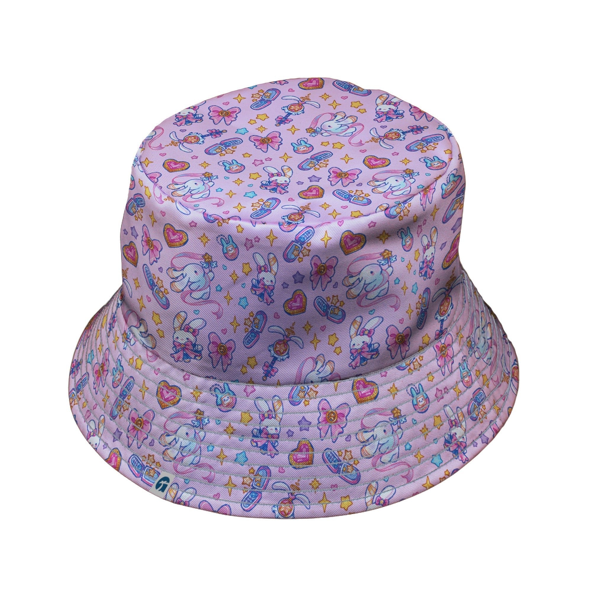 Magical Bunny Evolution Pink Bucket Hat Geek Nerd animal patterns anime Design by Ardi Tong