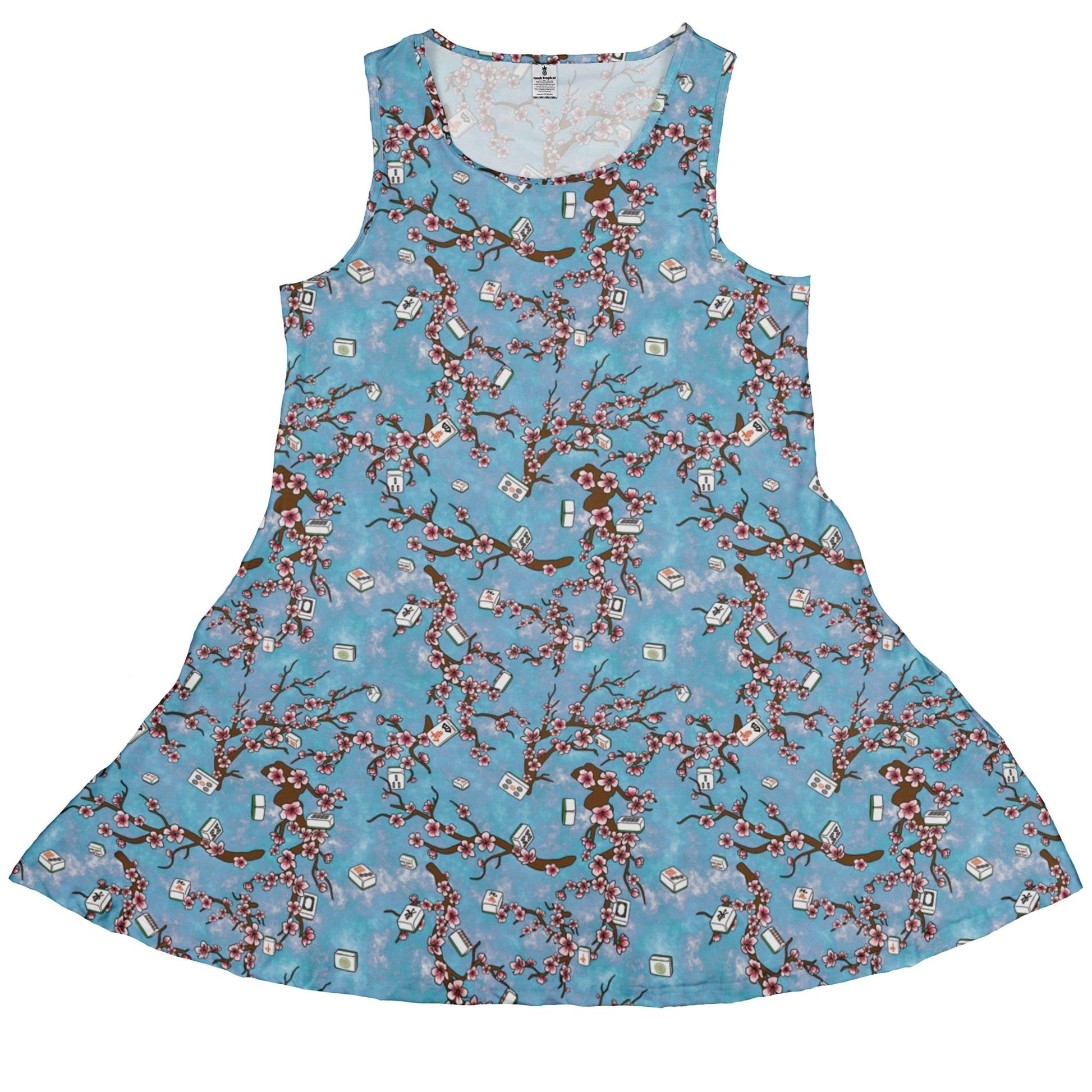 Mahjong Tiles Sunrise Anime Dress Geek Nerd Anime board game print Designs by Nathan