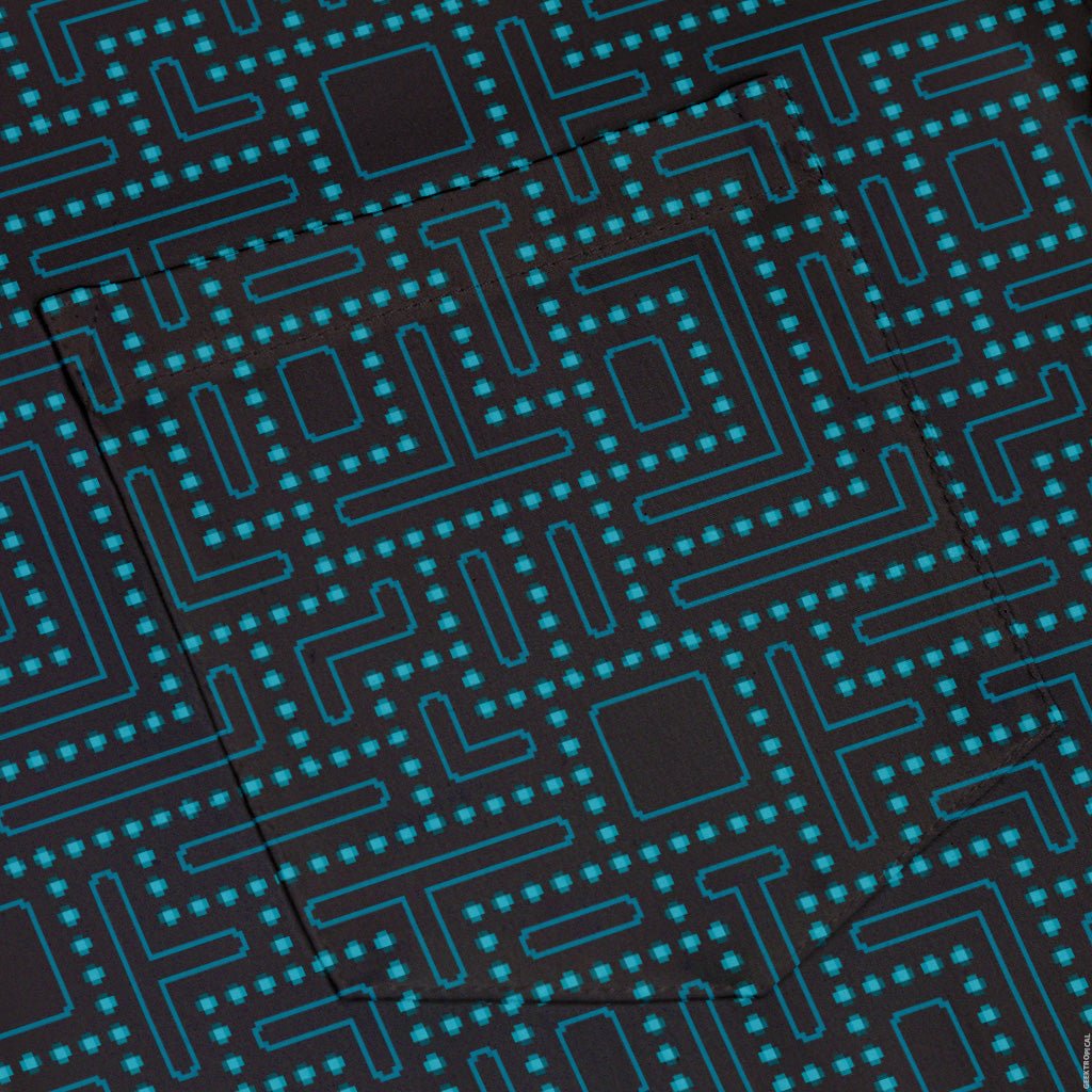 Maze Runner Neon Arcade Game Button Up Shirt - adult sizing - Designs by Nathan - Q3