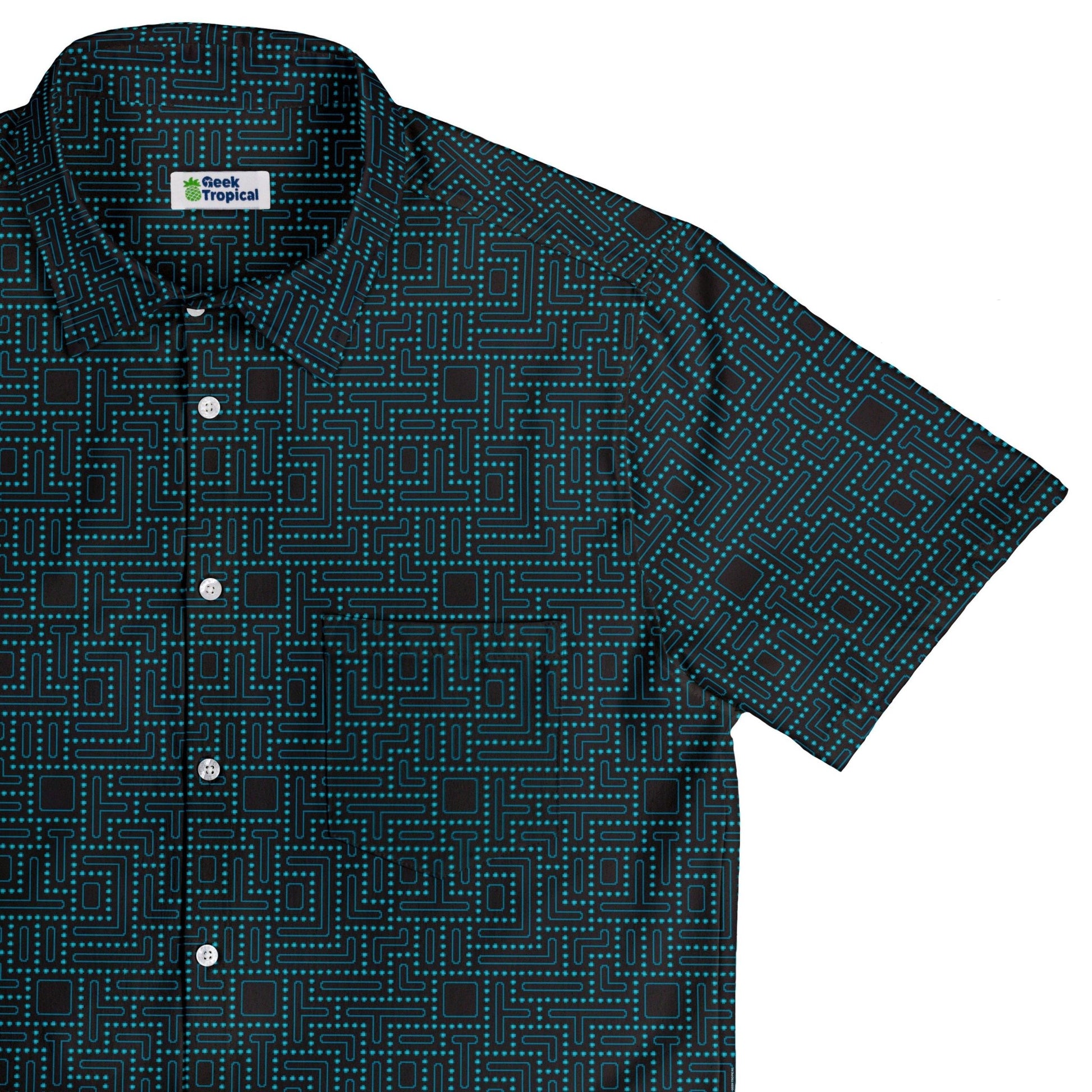 Maze Runner Neon Arcade Game Button Up Shirt - adult sizing - Designs by Nathan - Q3