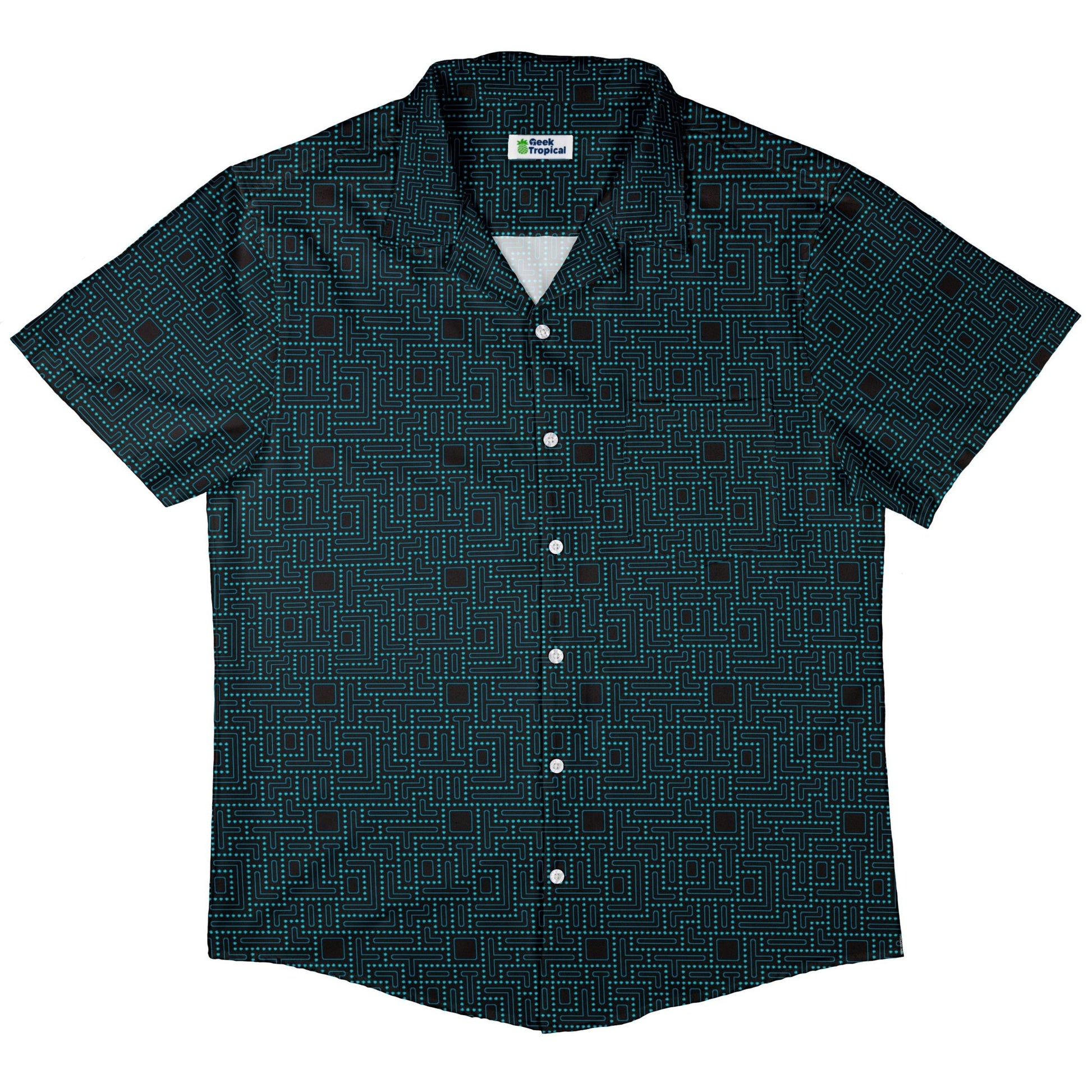 Maze Runner Neon Arcade Game Button Up Shirt - adult sizing - Designs by Nathan - Q3