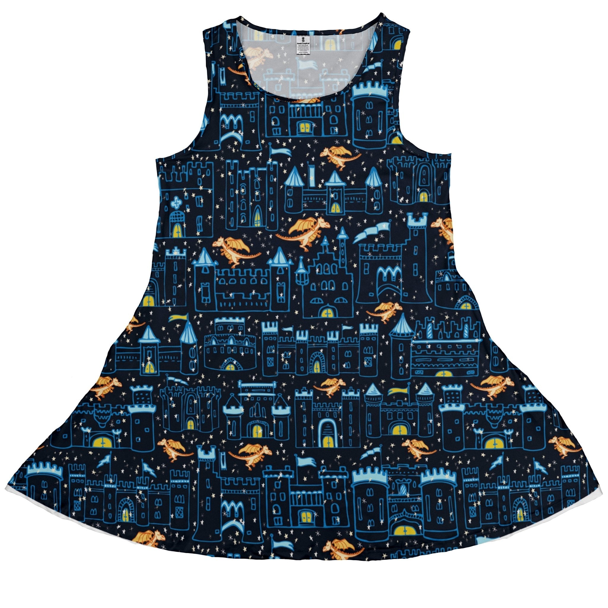 Medieval City Dragon Dress Geek Nerd Design by Zirkus Design fantasy prints lx - C
