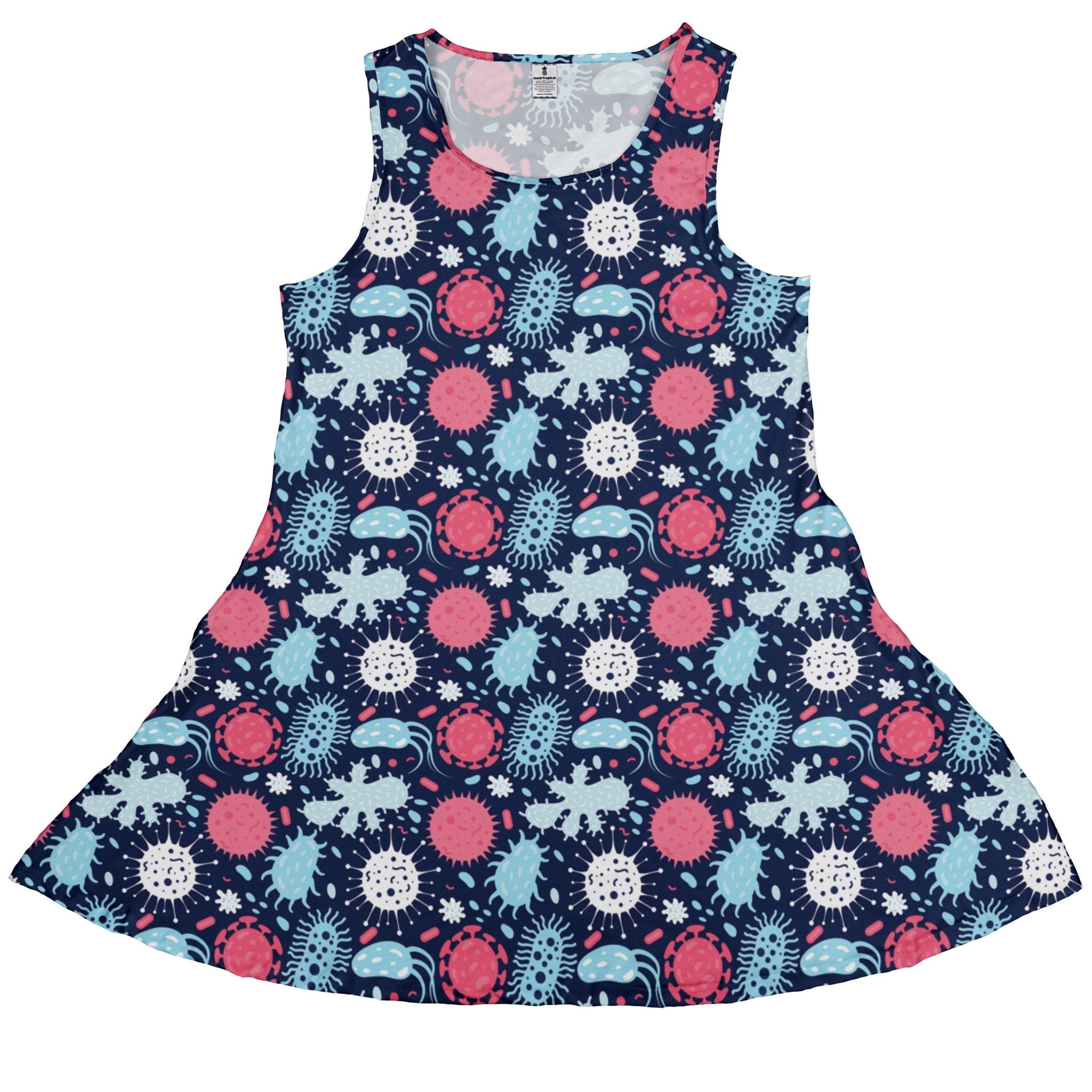Microscopic Collection Blue Science Biology Dress Geek Nerd lx - C Maximalist Patterns science print