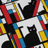 Mondrian Cat Library Long Sleeve Button Up Shirt Geek Nerd adult sizing Animal Patterns Book Prints