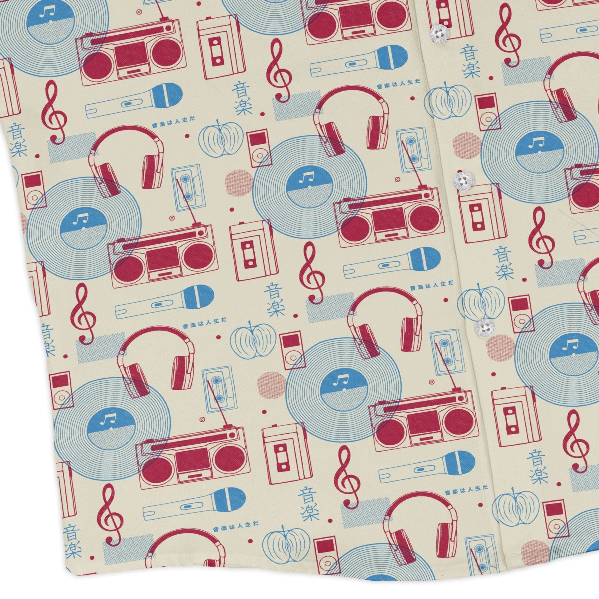 Music Paraphernalia Long Sleeve Button Up Shirt Geek Nerd 0925 adult sizing All Adult Button Up Shirts